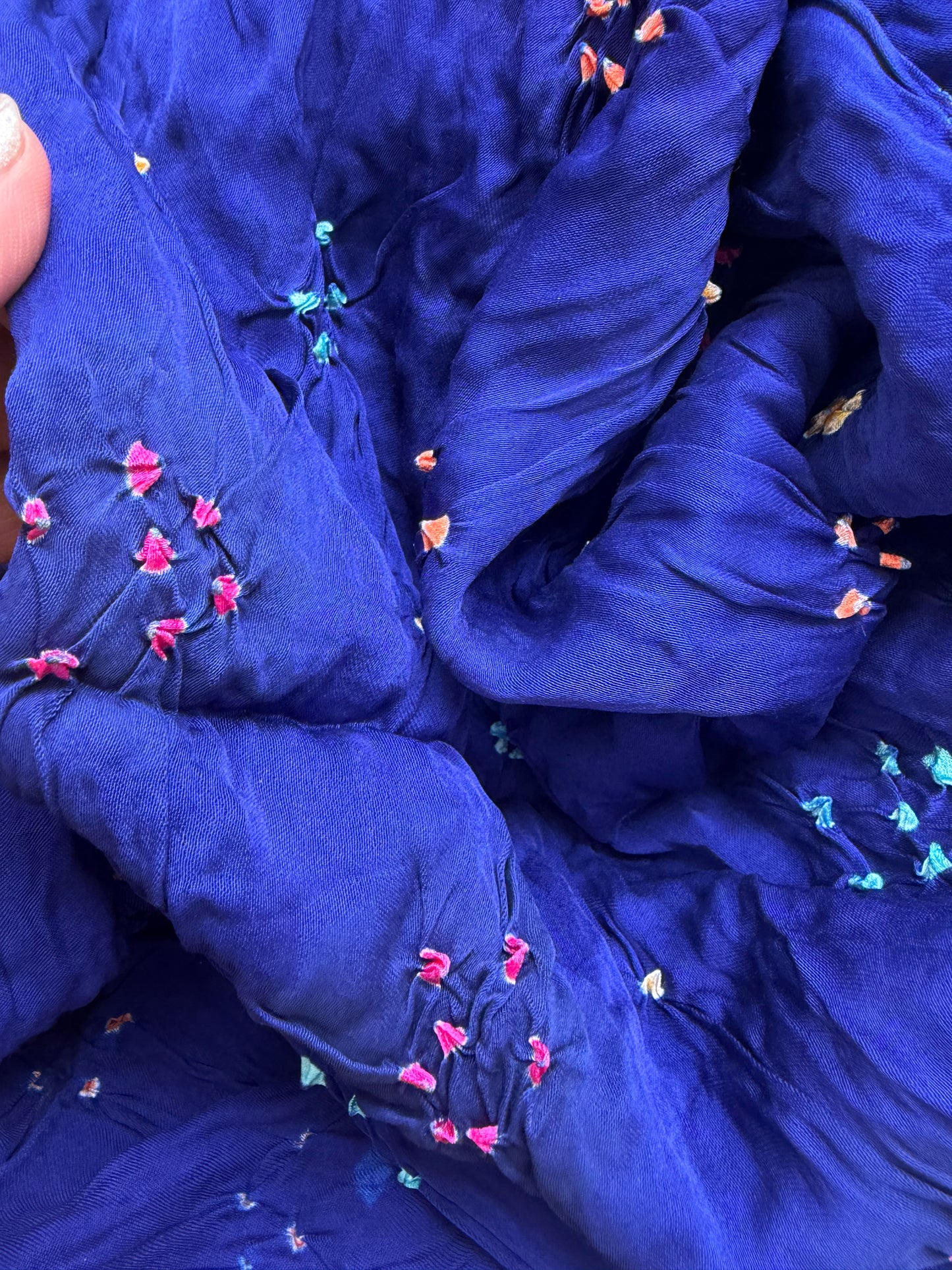 Modal silk bandhani fabric
