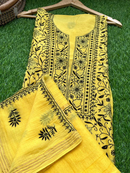 Chanderi Chikankari Kurta Dupatta