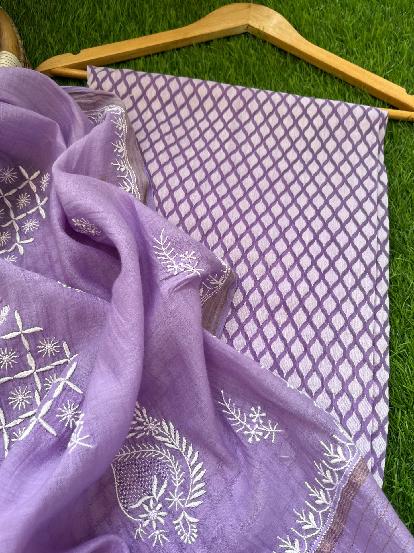 Jaamdani kurta chikankari dupatta