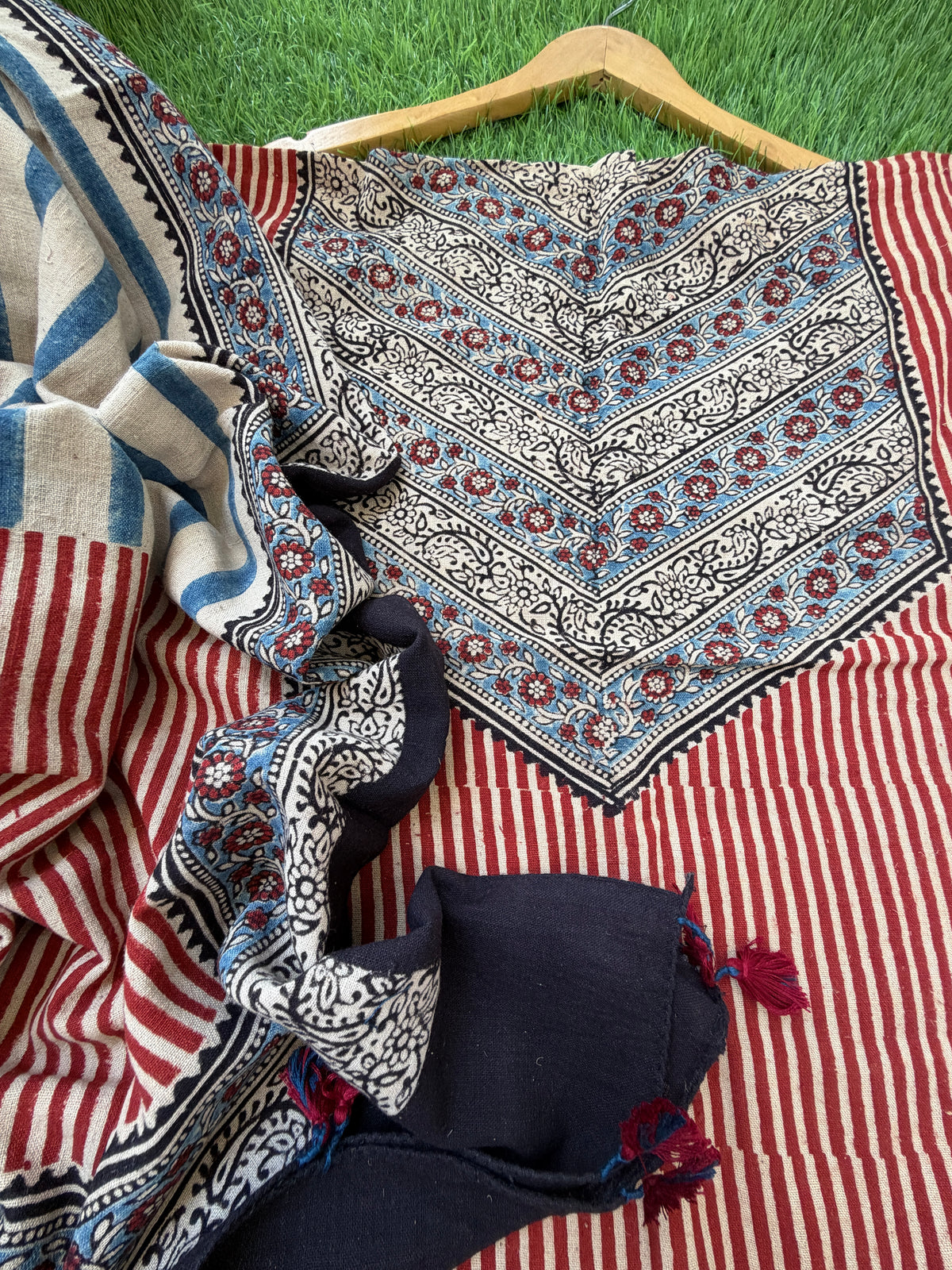 Kala cotton Ajrakh Kurta and dupatta
