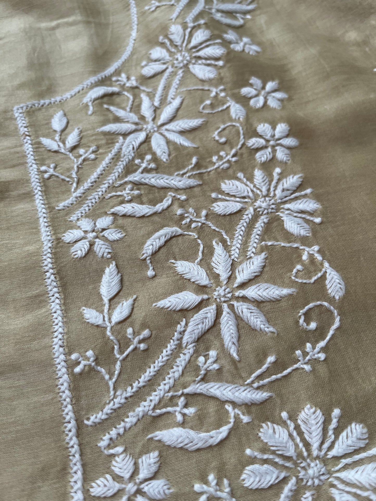 Chanderi chikankari kurta