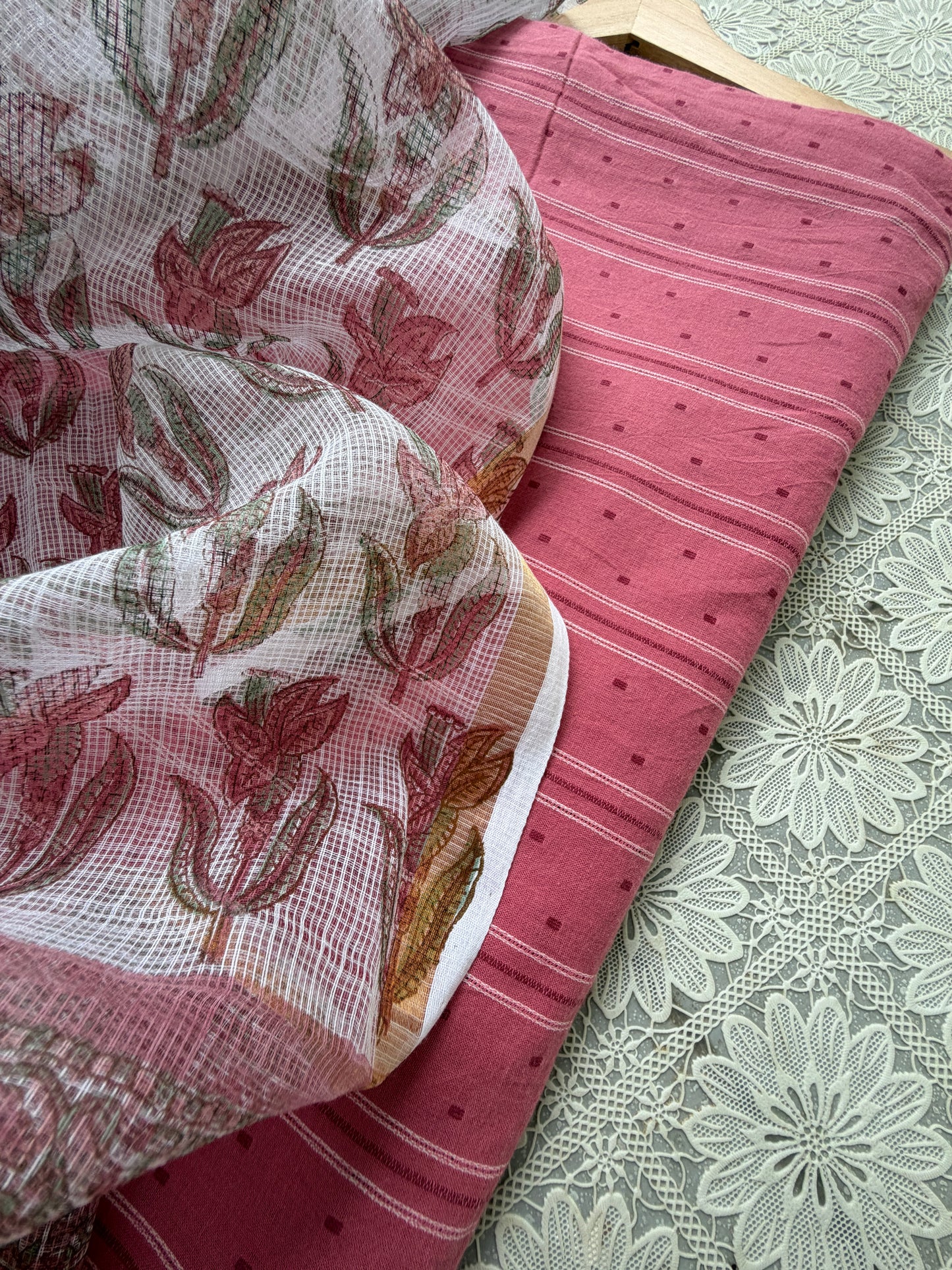 Mangalgiri kurta bottom fabric kota dupatta