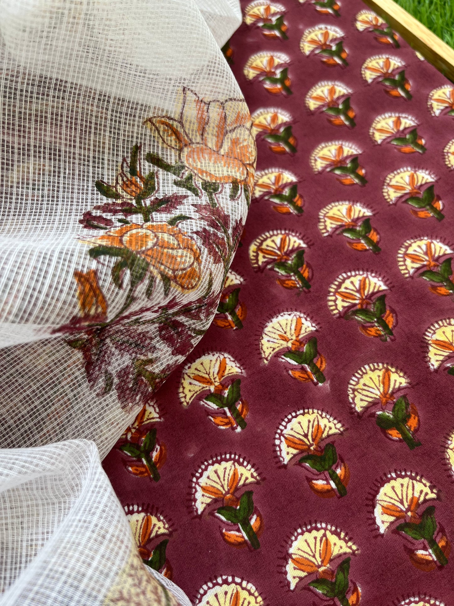 Block print Cotton Dupatta Kurta bottom