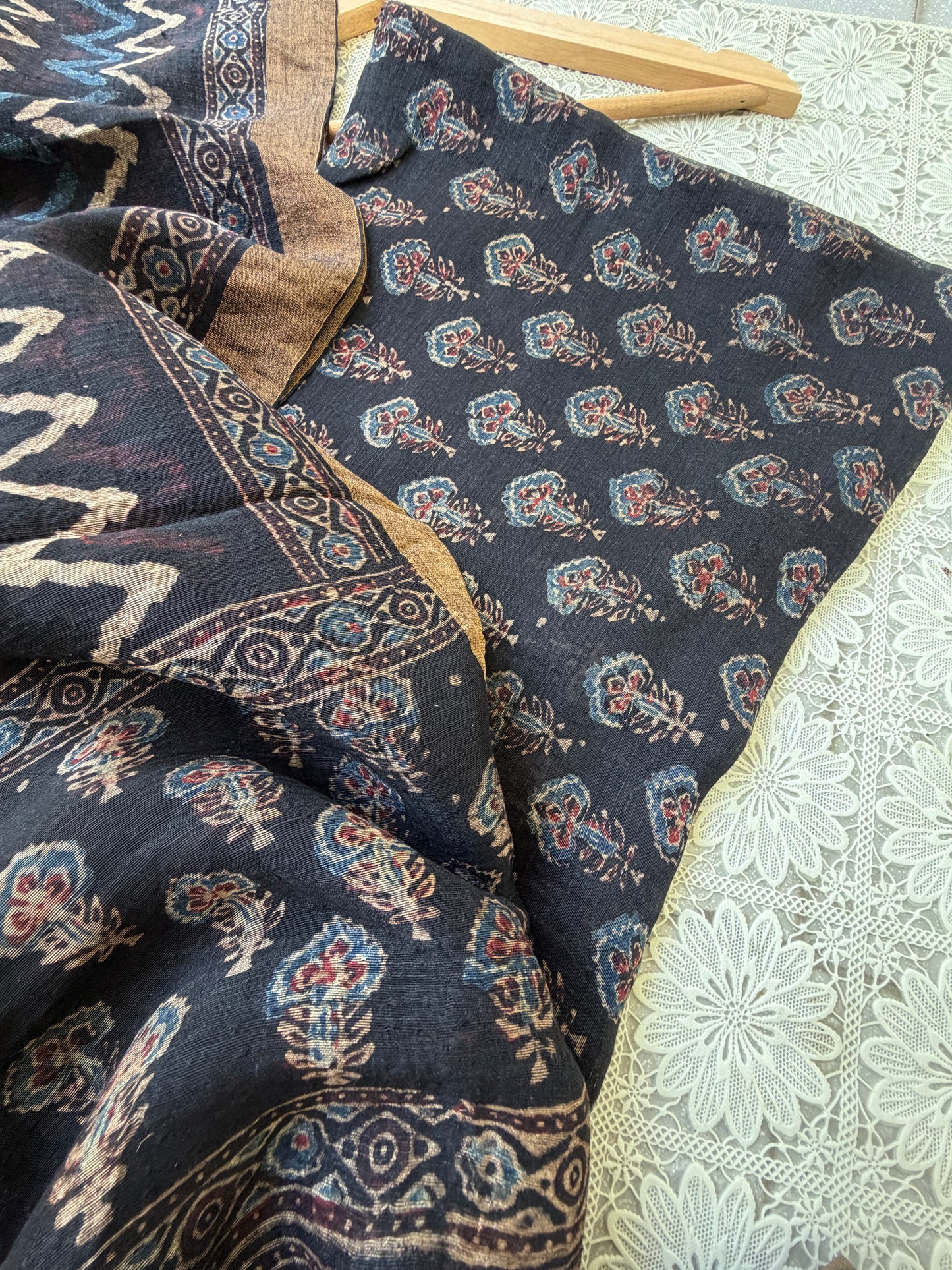 Linen Ajrakh Kurta and dupatta