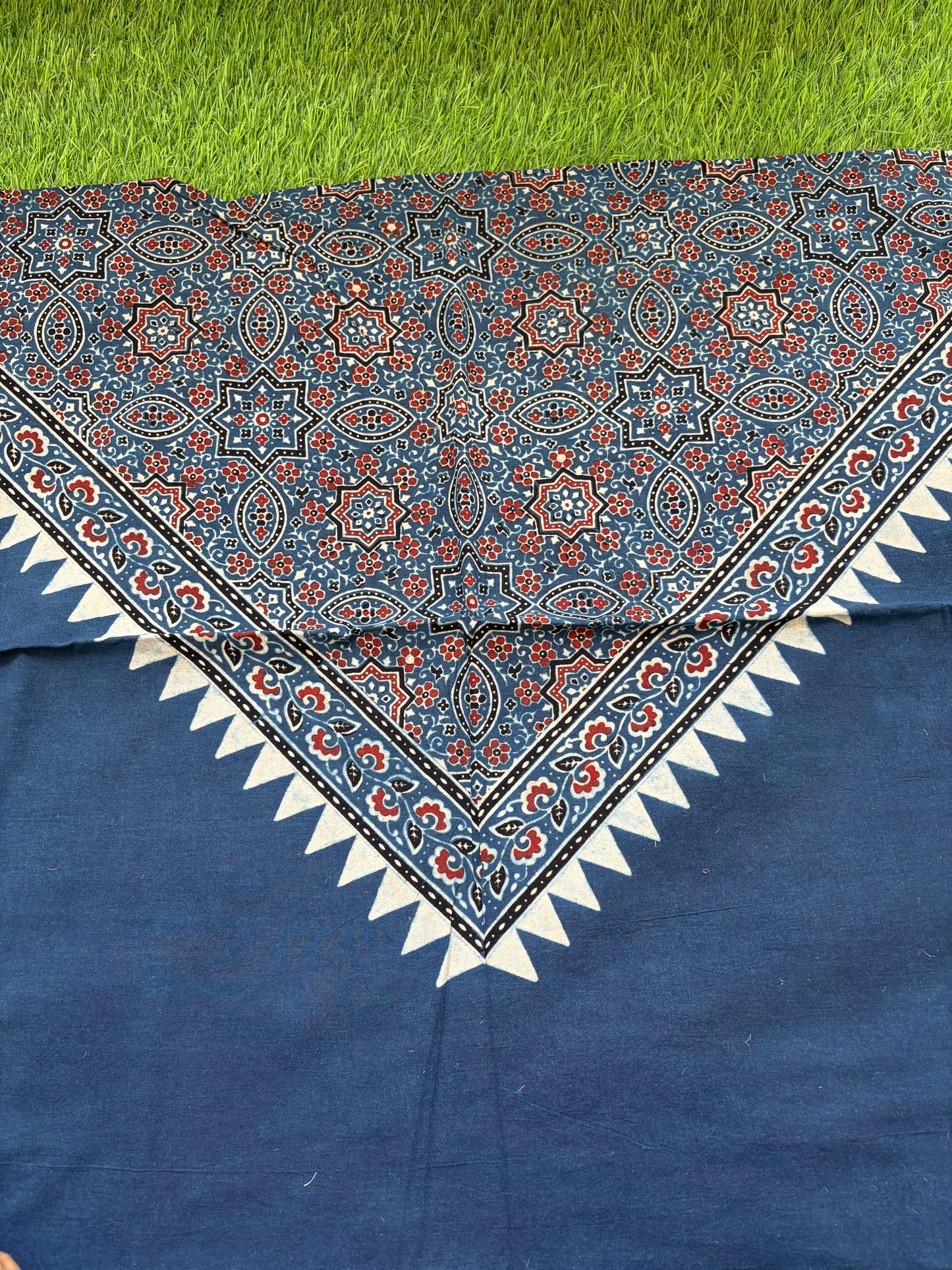 Cotton Ajrakh patterned fabric