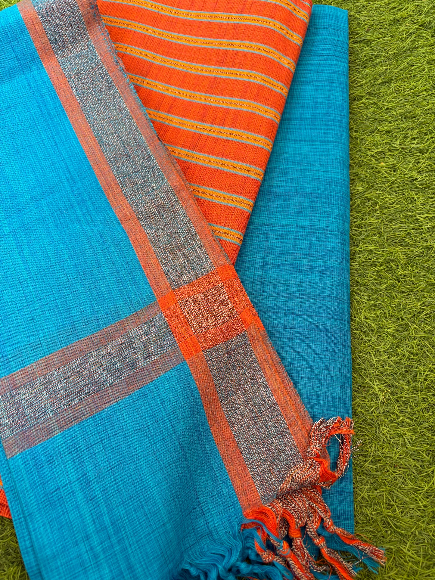 Mangalgiri Cotton 3 pc set - kurta Bottom Dupatta