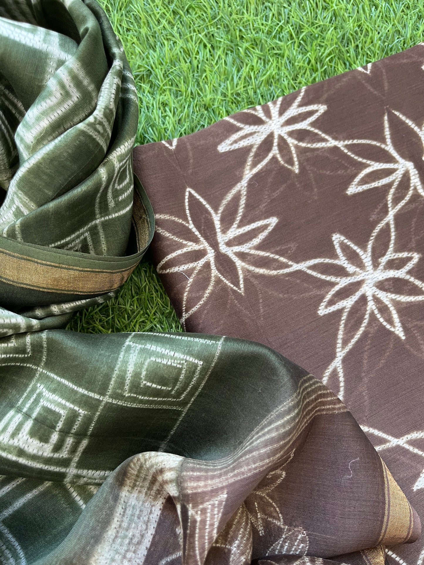 Shibori chanderi kurta dupatta