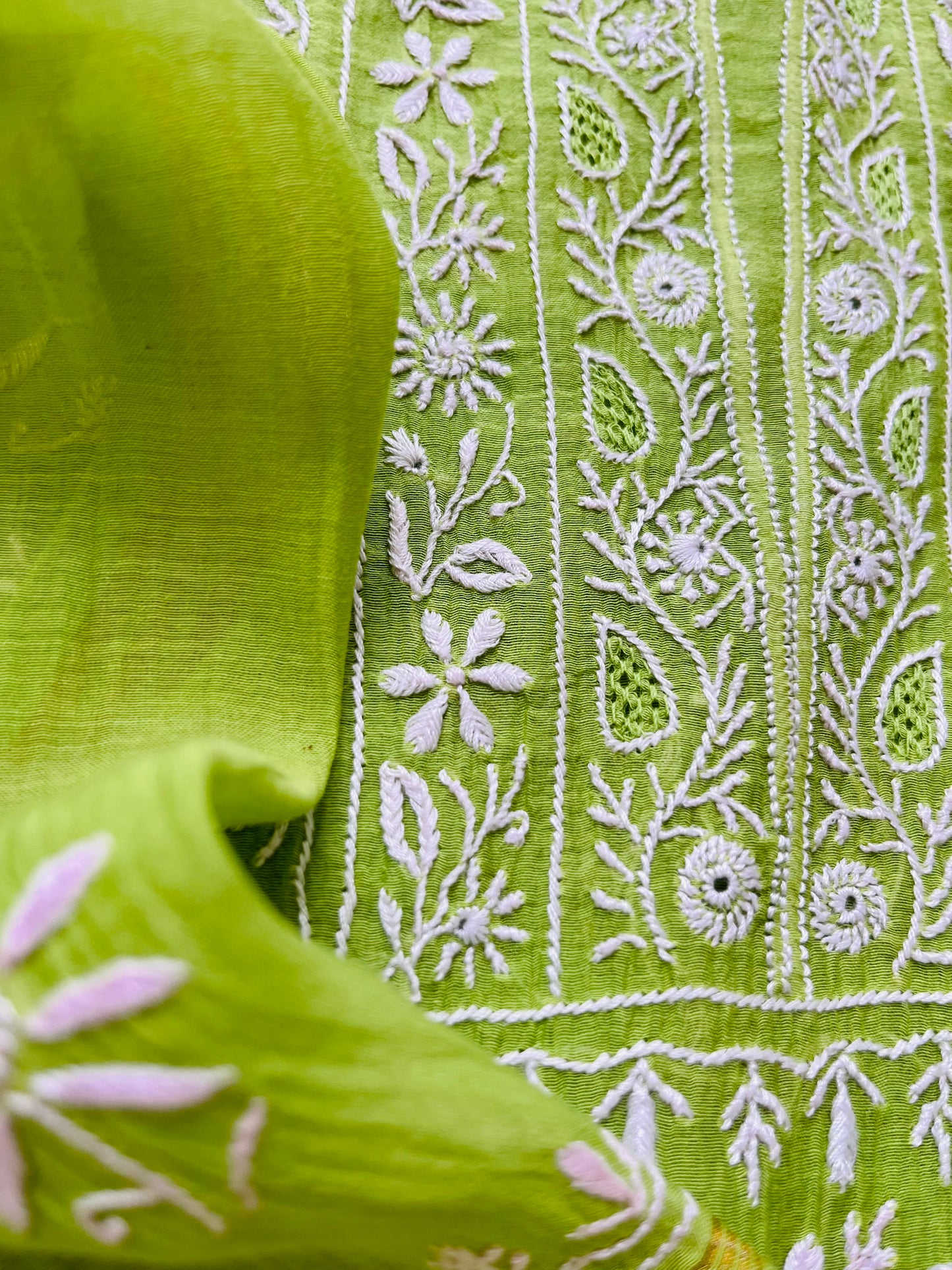 Chanderi Chikankari Kurta Dupatta