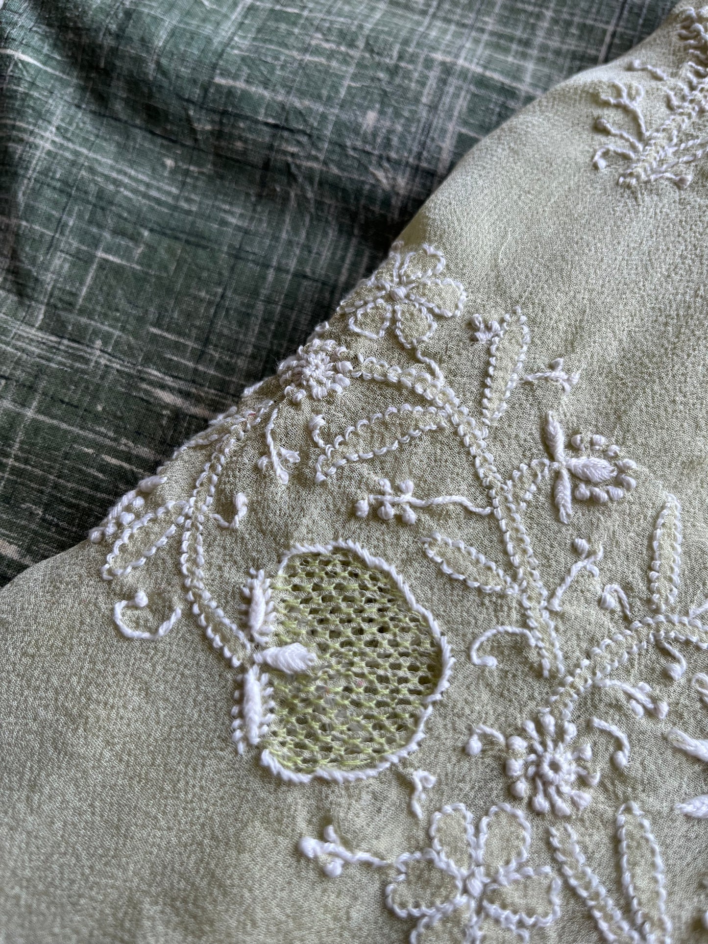 Cotton kurta bottom pure georgette chikankari bandhani dupatta