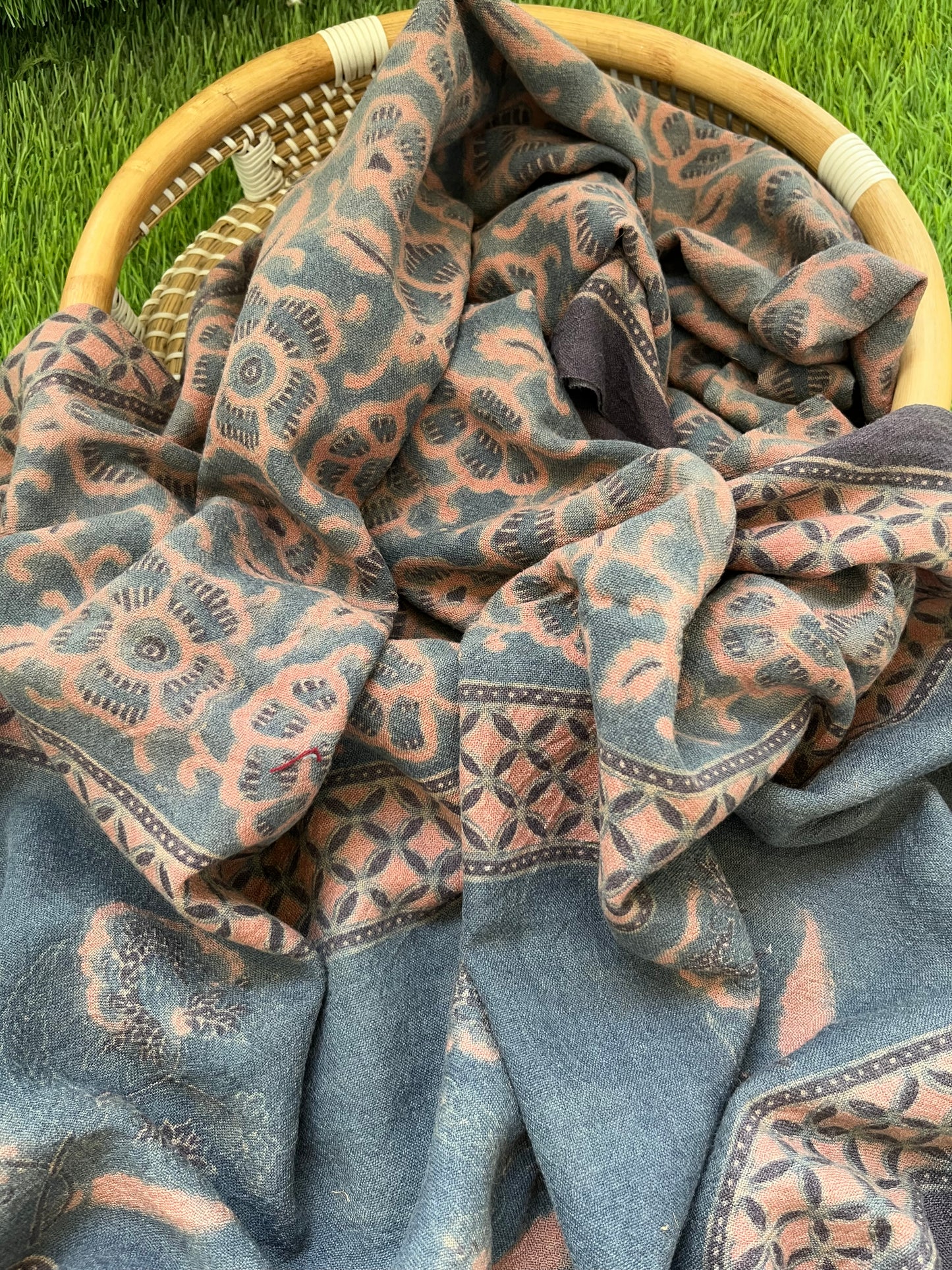 Handwoven ajrakh shawl