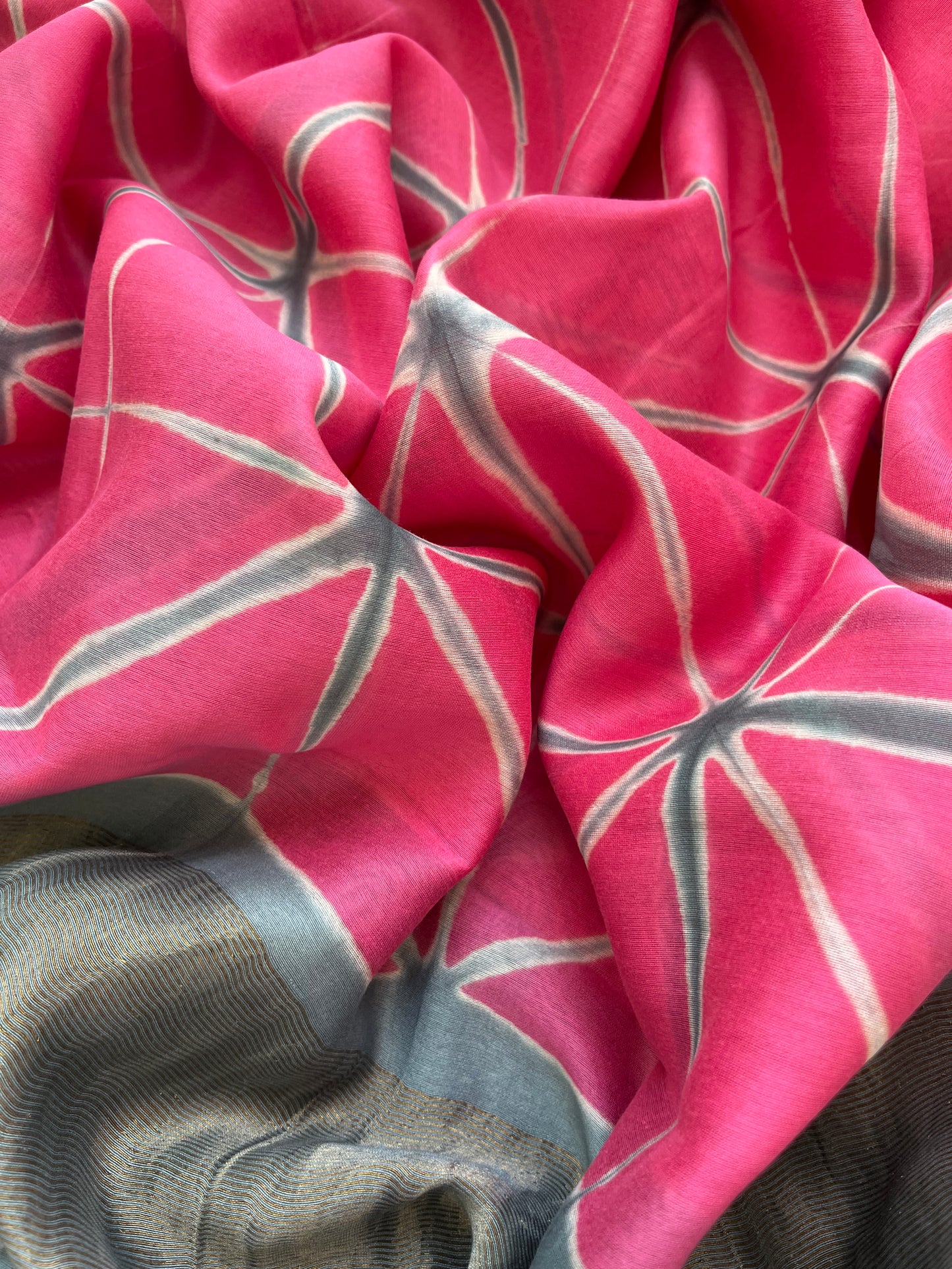 Chanderi Chikankari Kurta clamp dye Dupatta