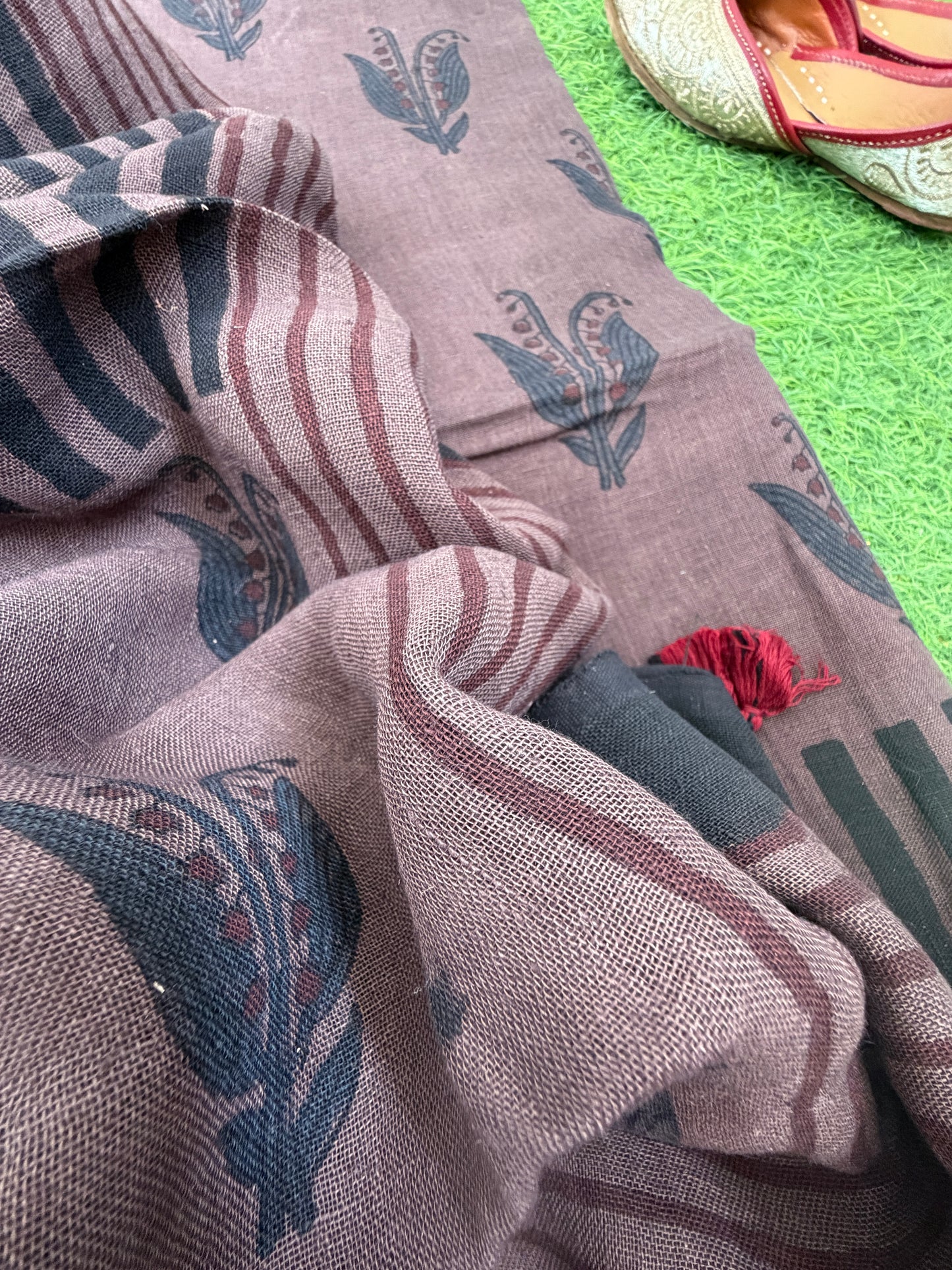 Linen Ajrakh Kurta and dupatta