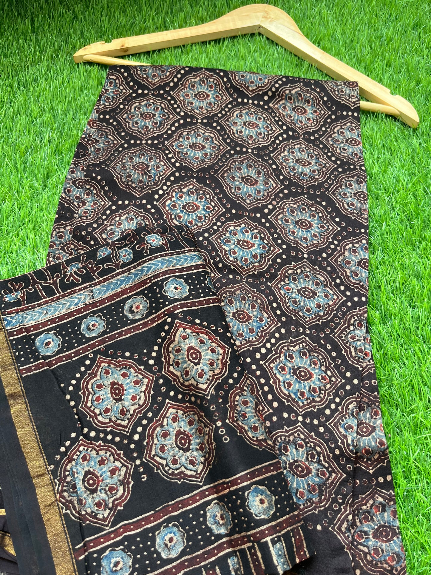 Chanderi silk Ajrakh Kurta and dupatta