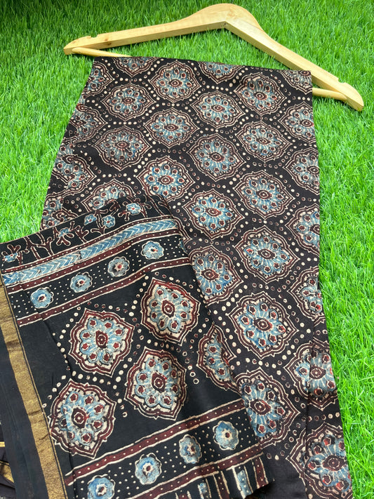 Chanderi silk Ajrakh Kurta and dupatta
