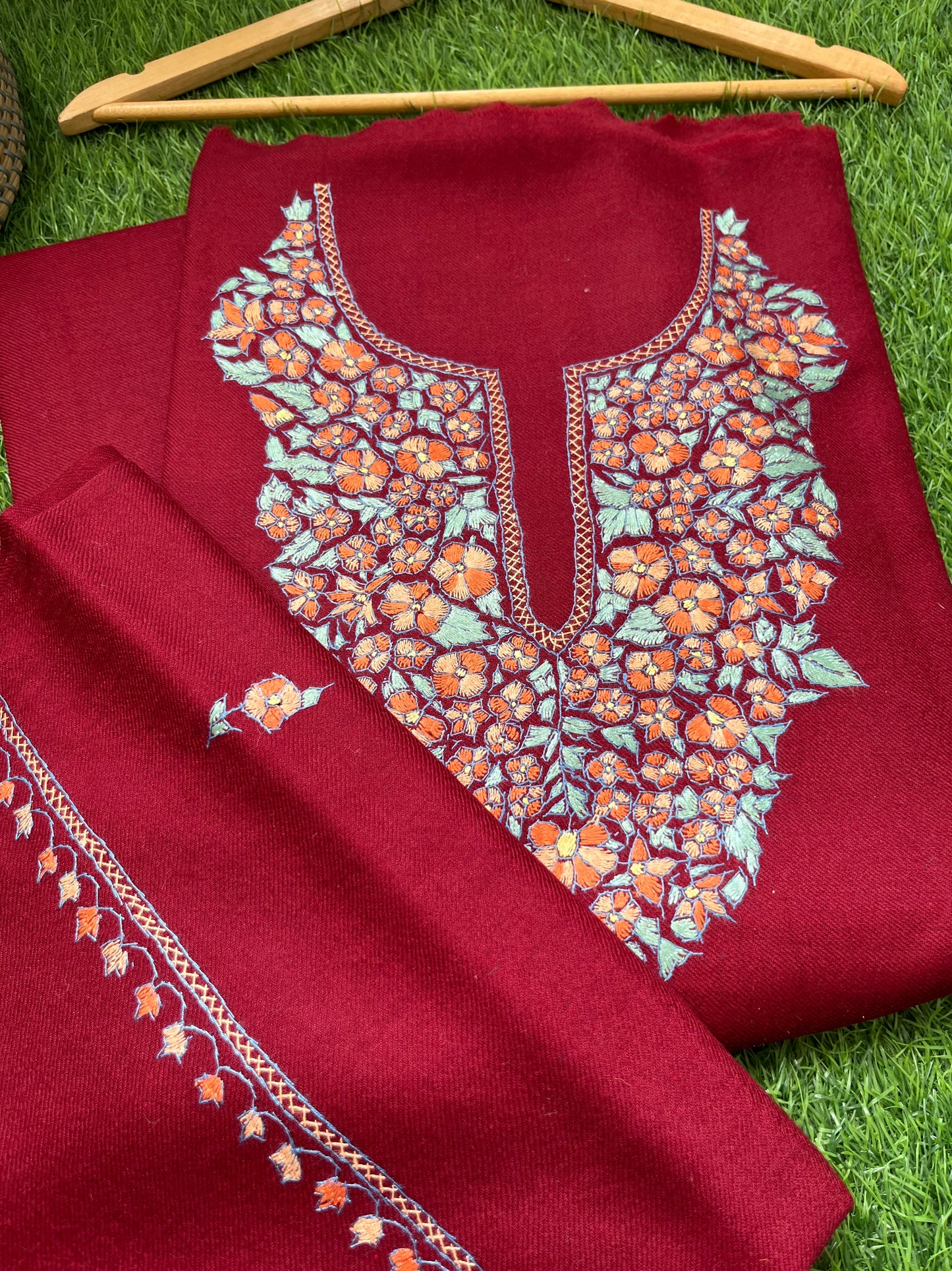 Woollen hand embroidered suit