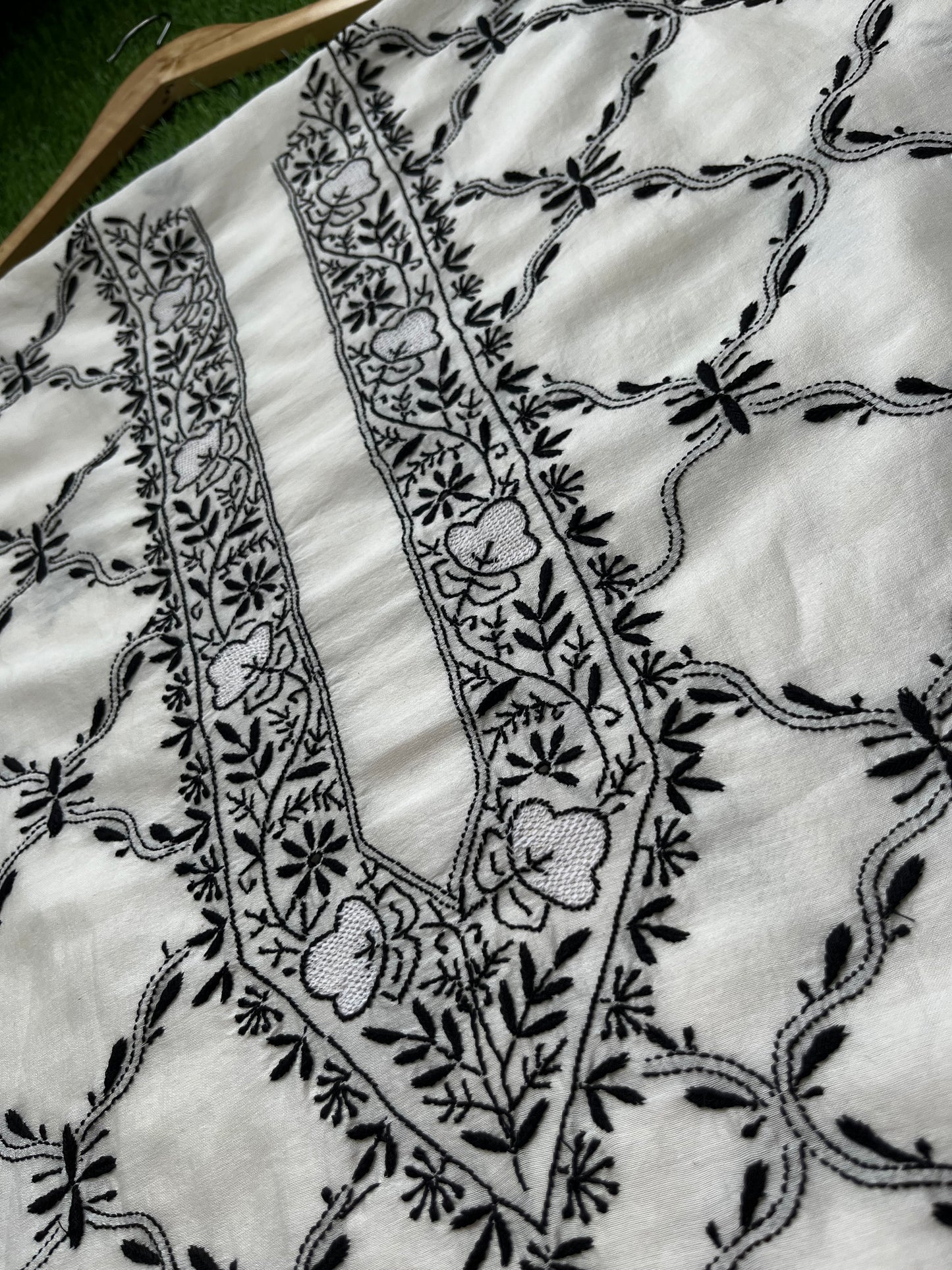 Chanderi chikankari kurta