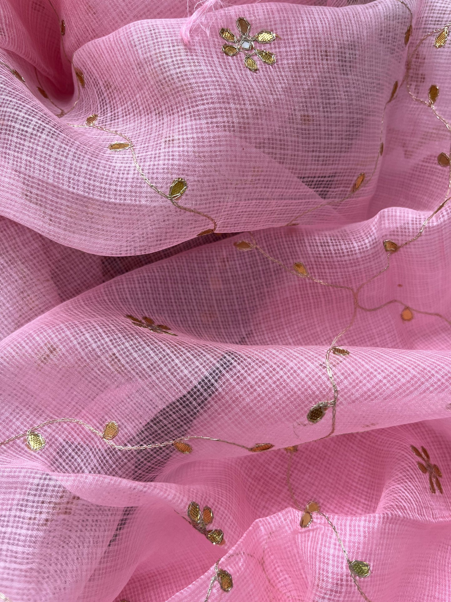 त्योहार :kota silk gota patti Dupatta with plain chanderi kurta bottom Fabric