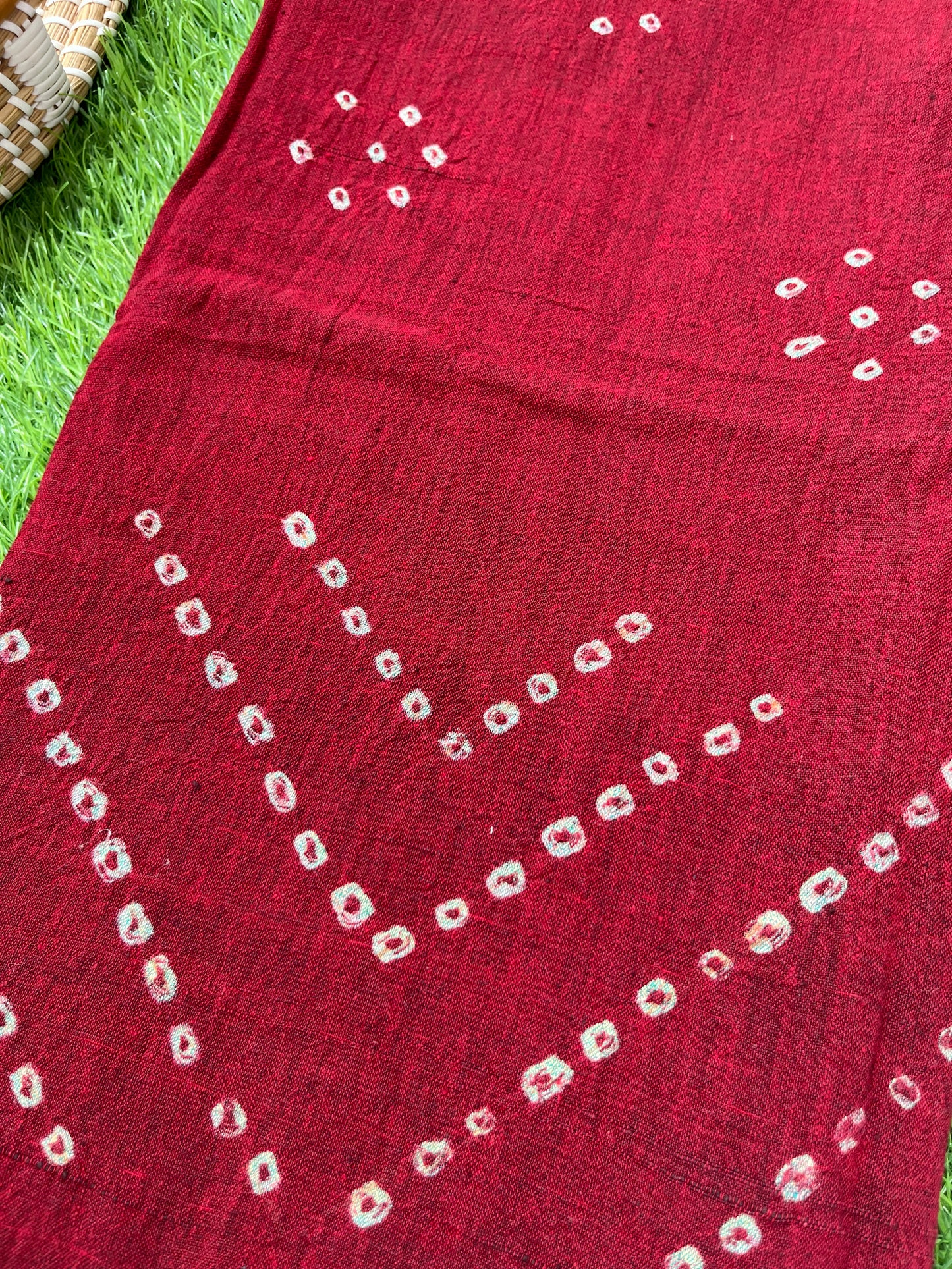 Handwoven organic kala Cotton bandhani fabric