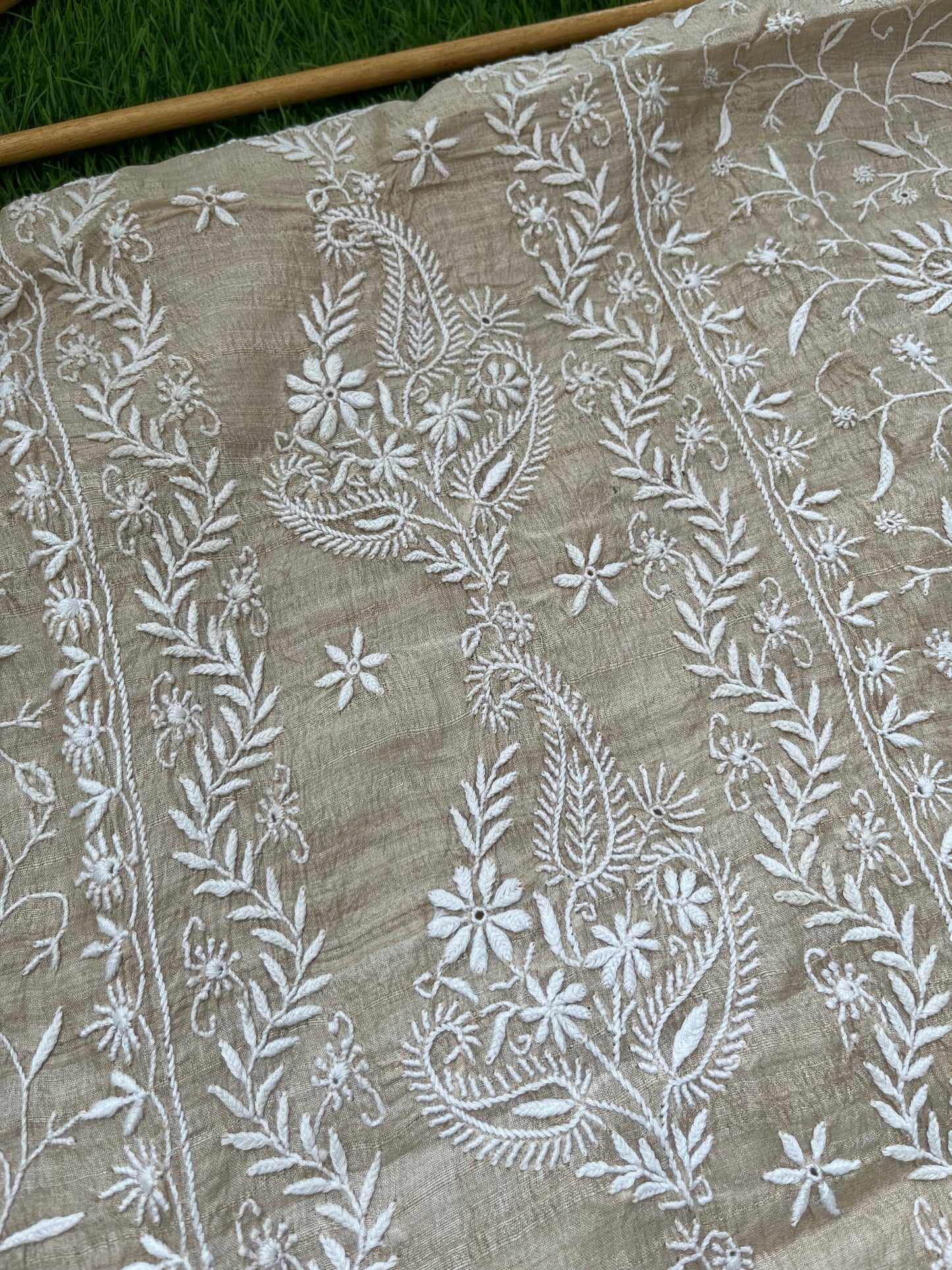 Tussar Silk Chikankari kurta  Dupatta
