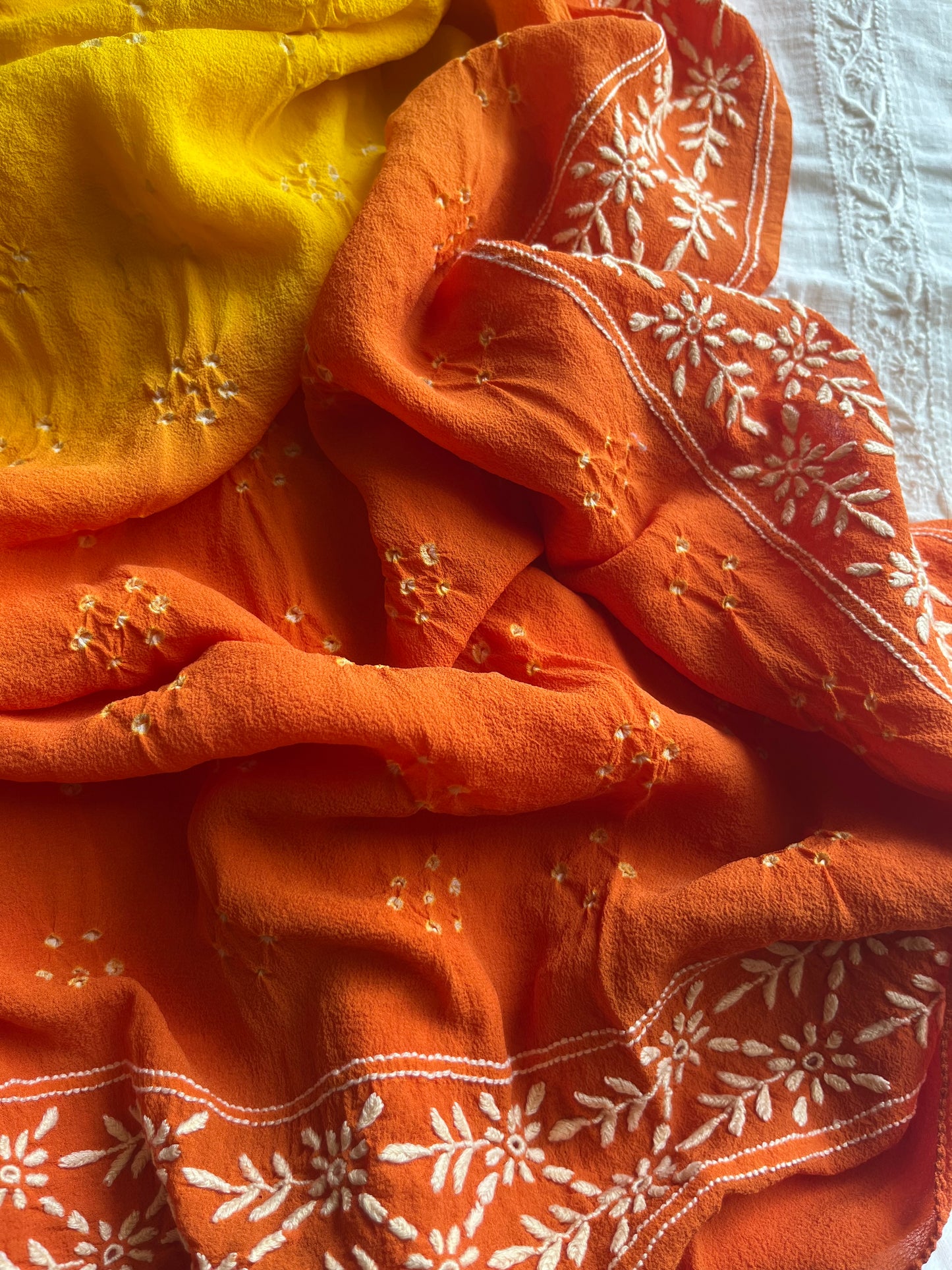 Cotton Chikankari kurta with pure georgette dupatta