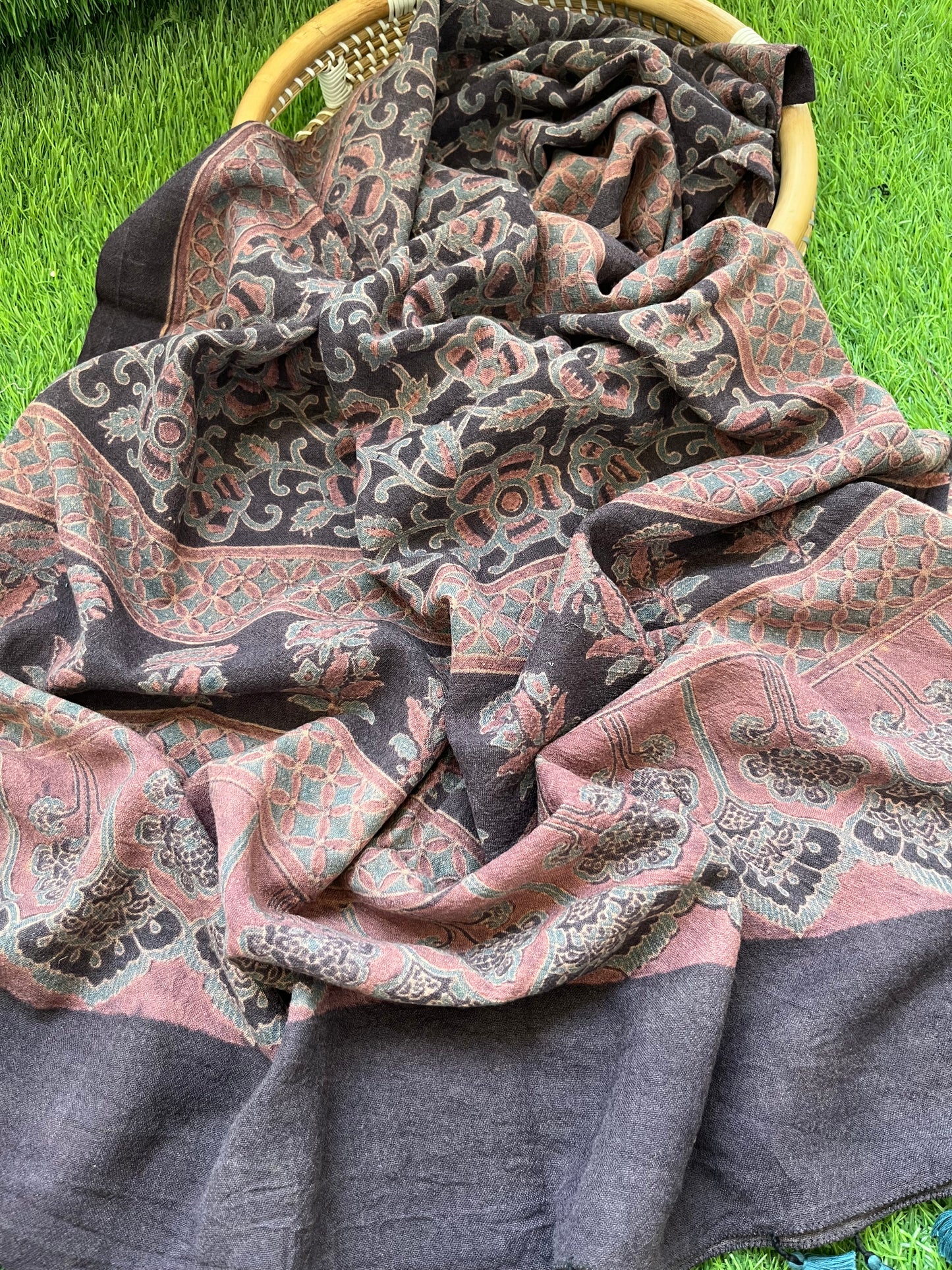 Handwoven ajrakh shawl