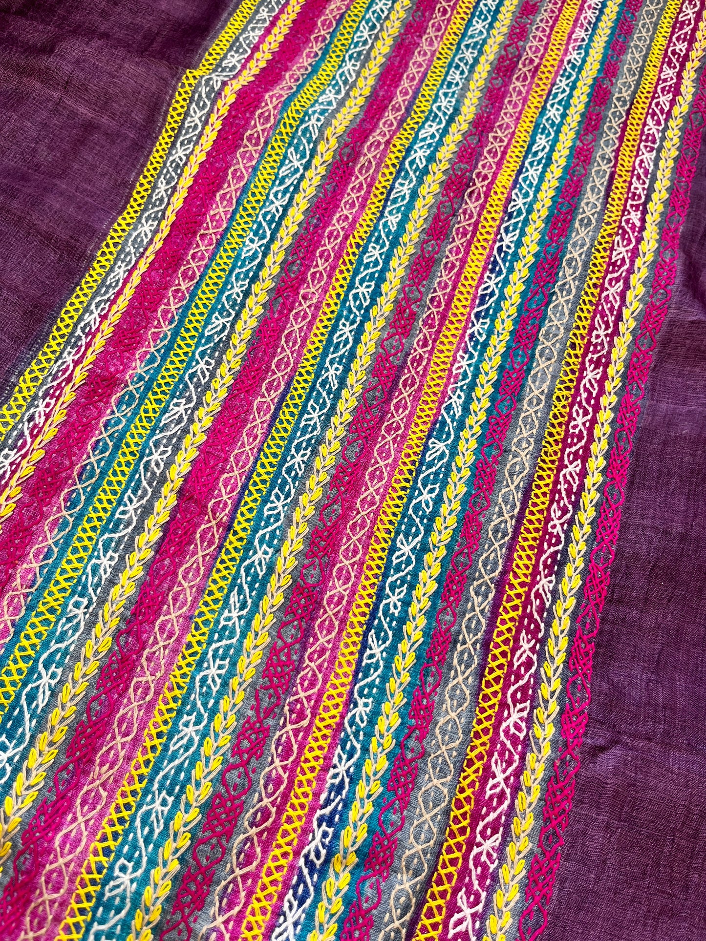 Silk Kantha work kurta fabric
