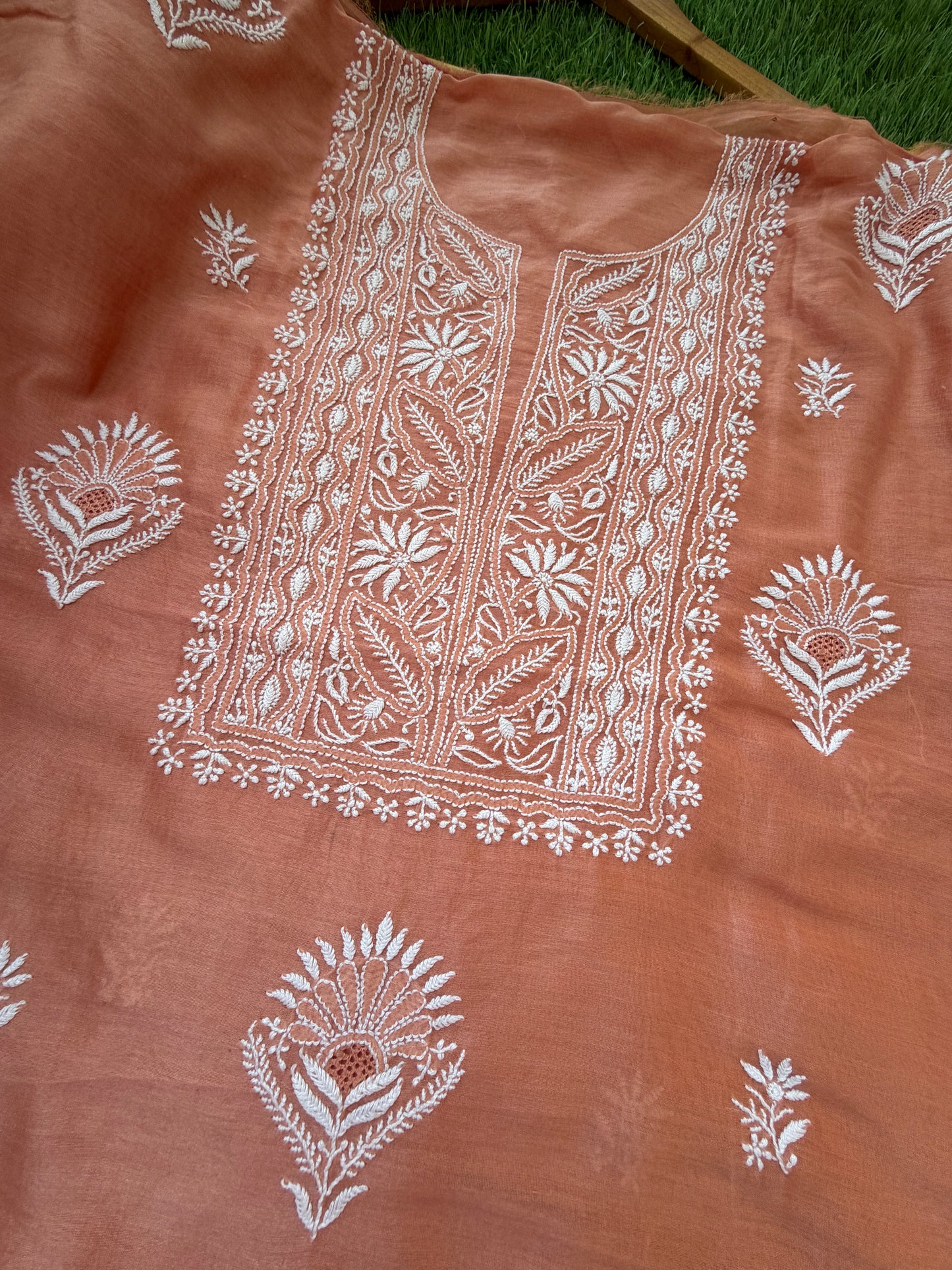 Chikankari chanderi Kurta