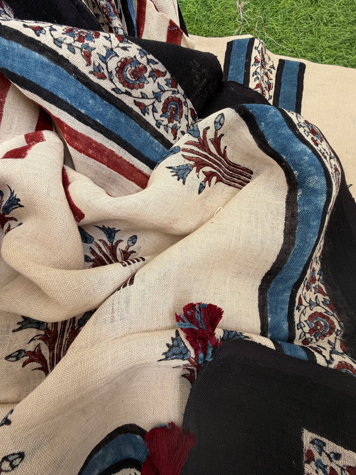 Linen Ajrakh Kurta and dupatta