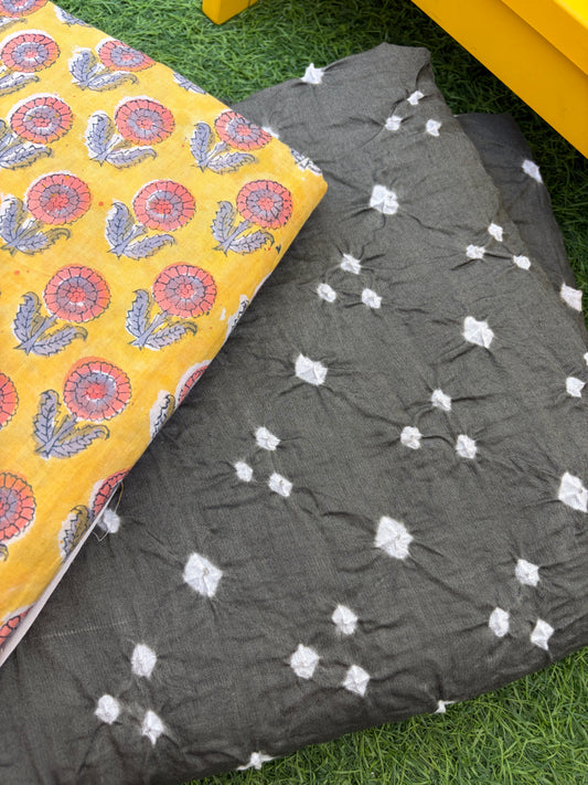 Cotton bandhani and print set
