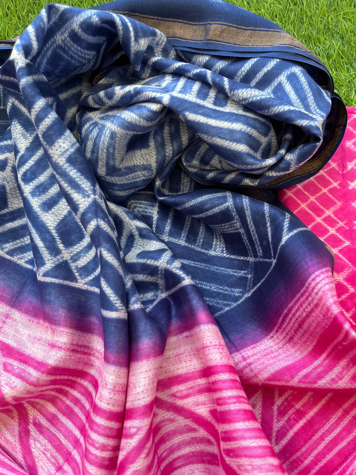 Shibori chanderi kurta dupatta