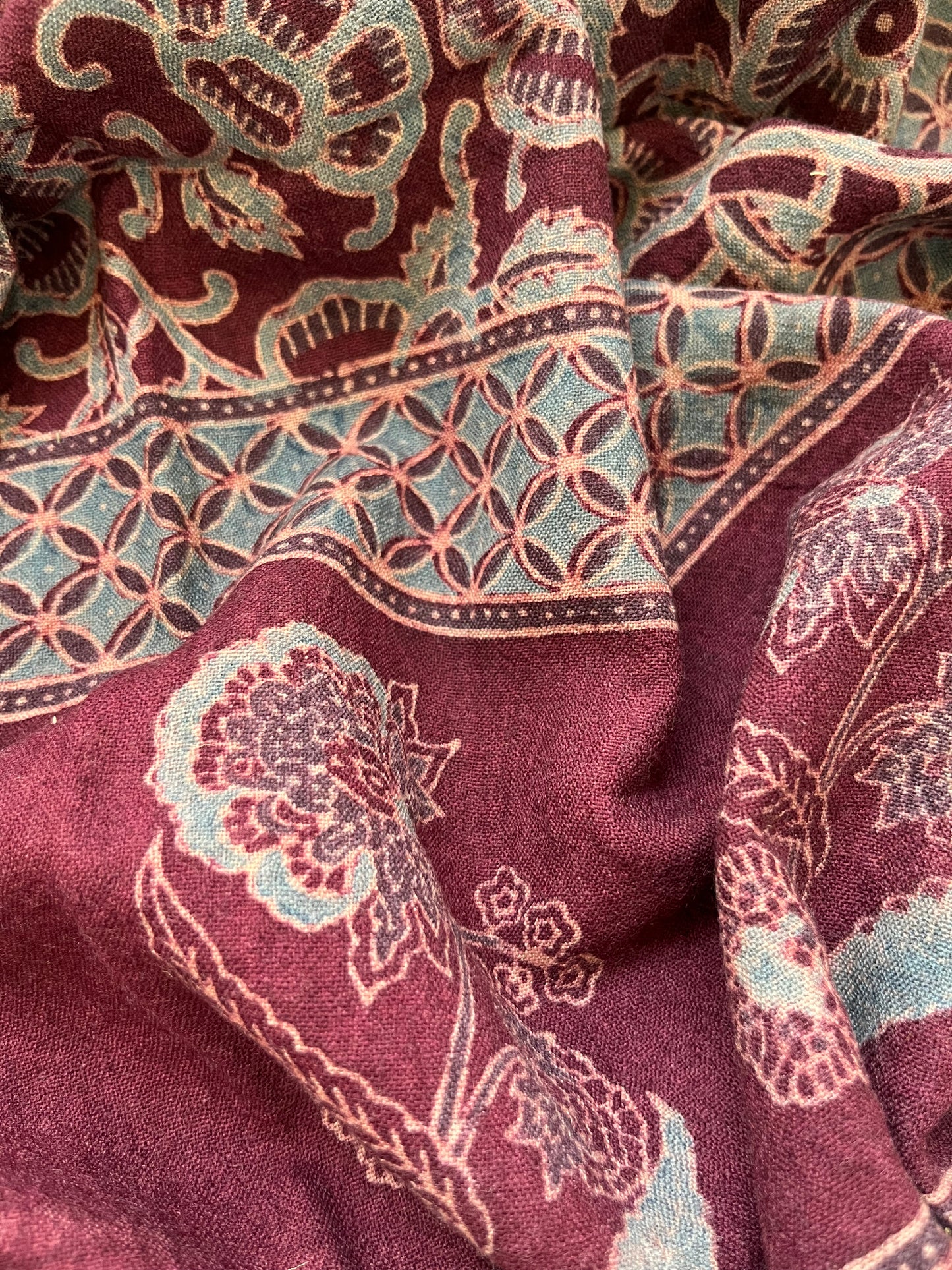 Handwoven ajrakh shawl