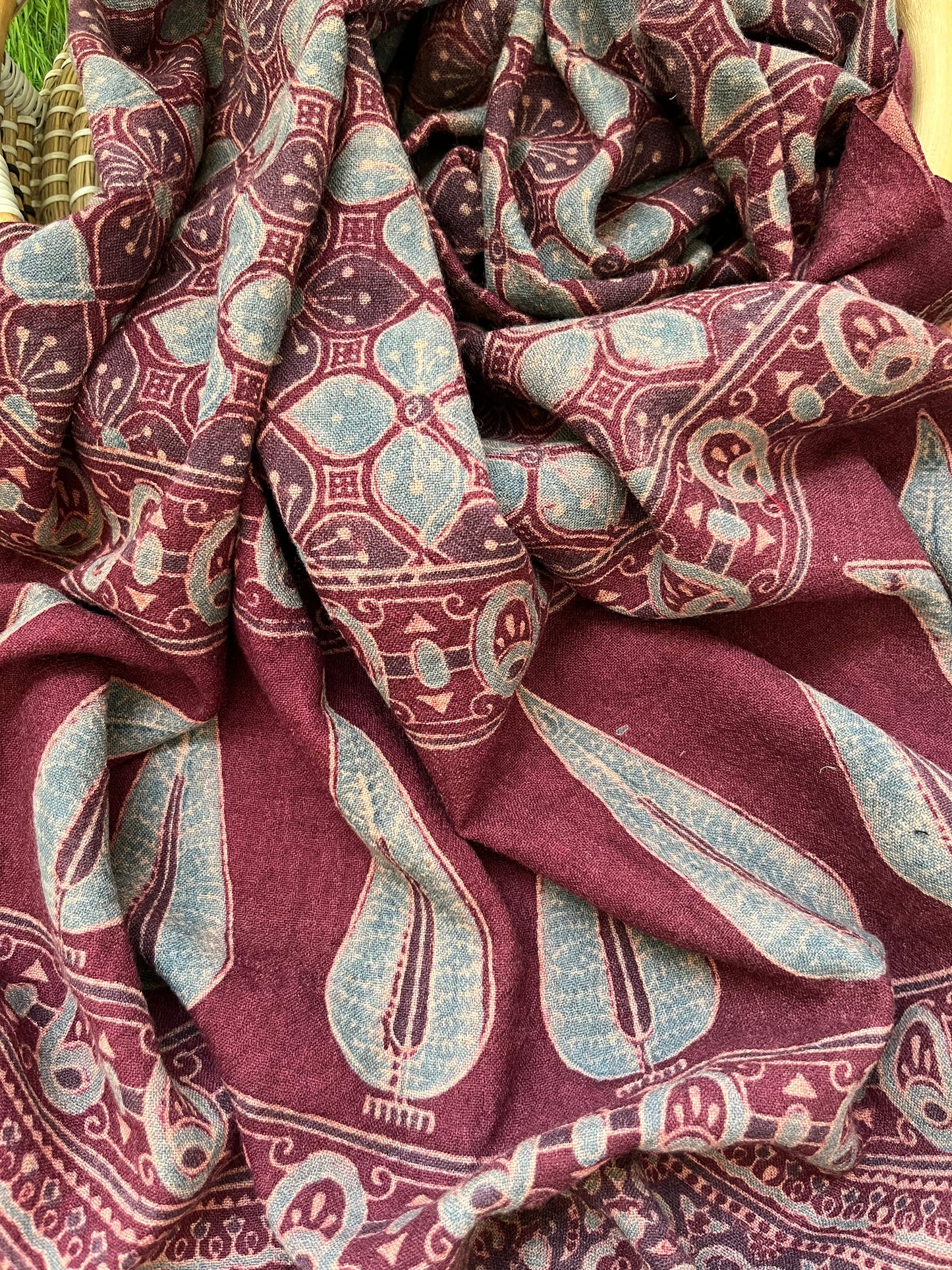 Handwoven ajrakh shawl