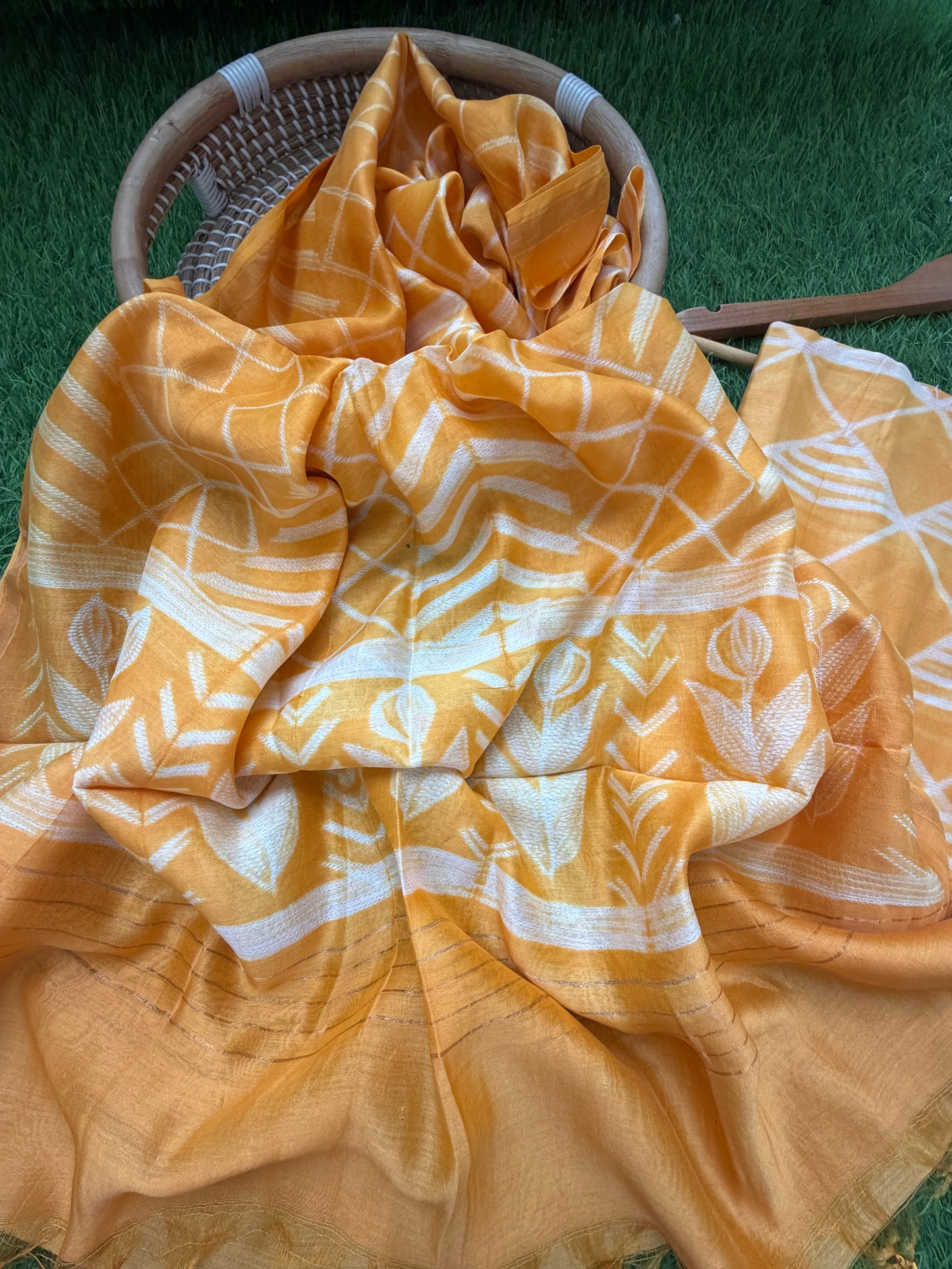 Chanderi Shibori kurta dupatta