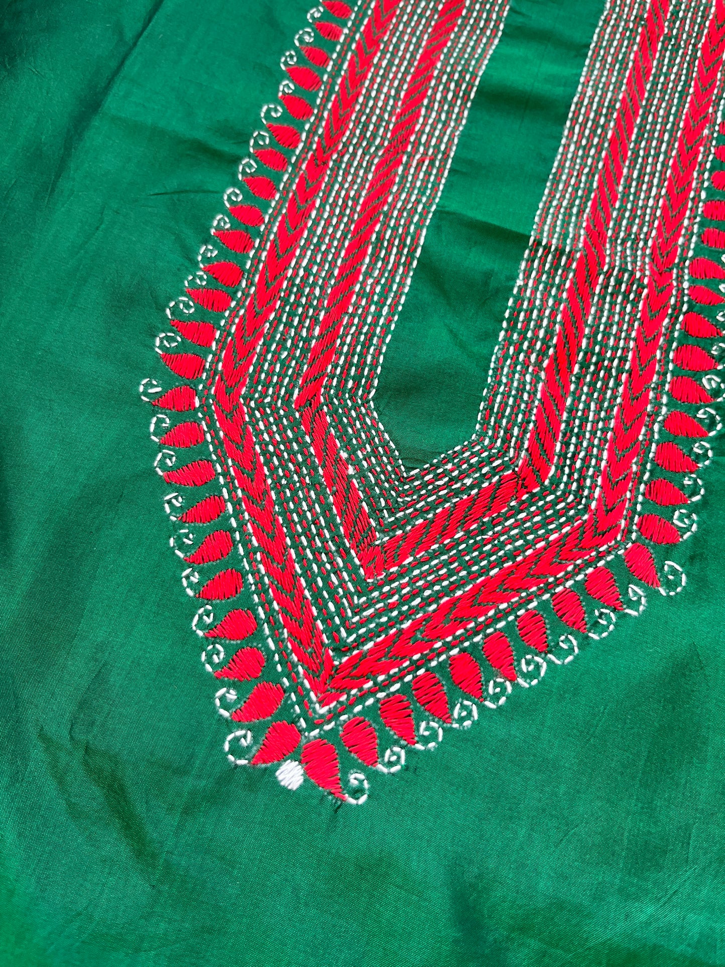 Silk Kantha work kurta fabric
