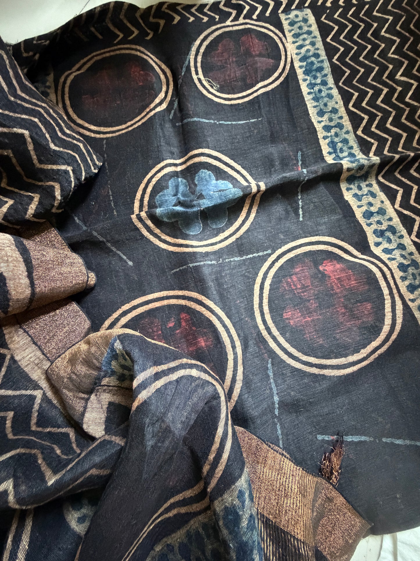 Linen Ajrakh Kurta and dupatta