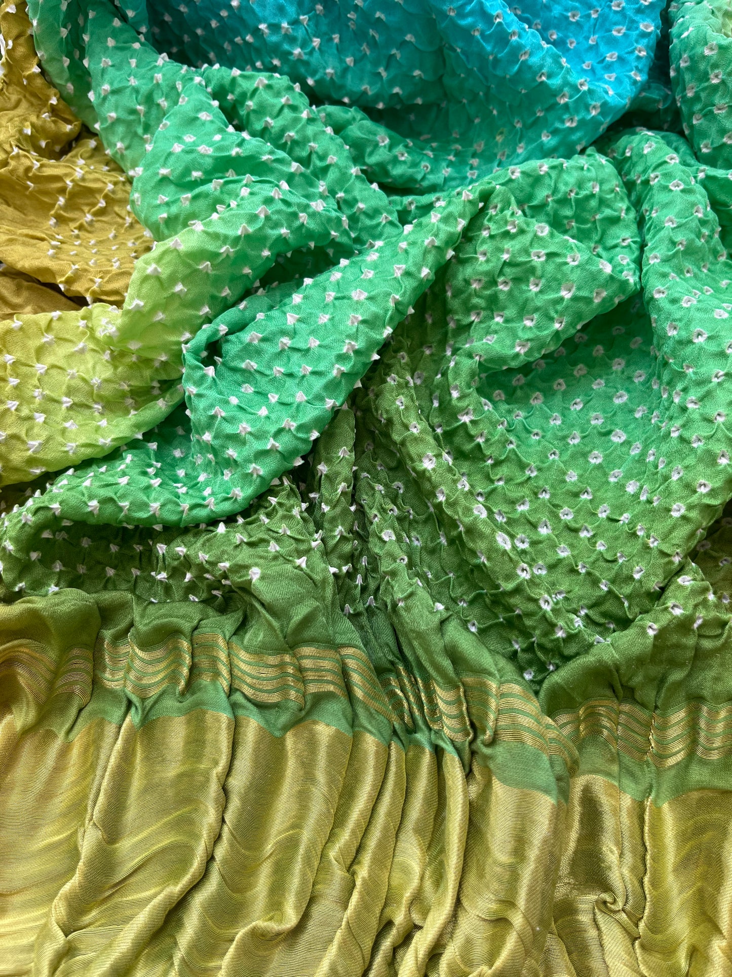त्योहार् -Gajji Silk bandhani dupatta chanderi fabric