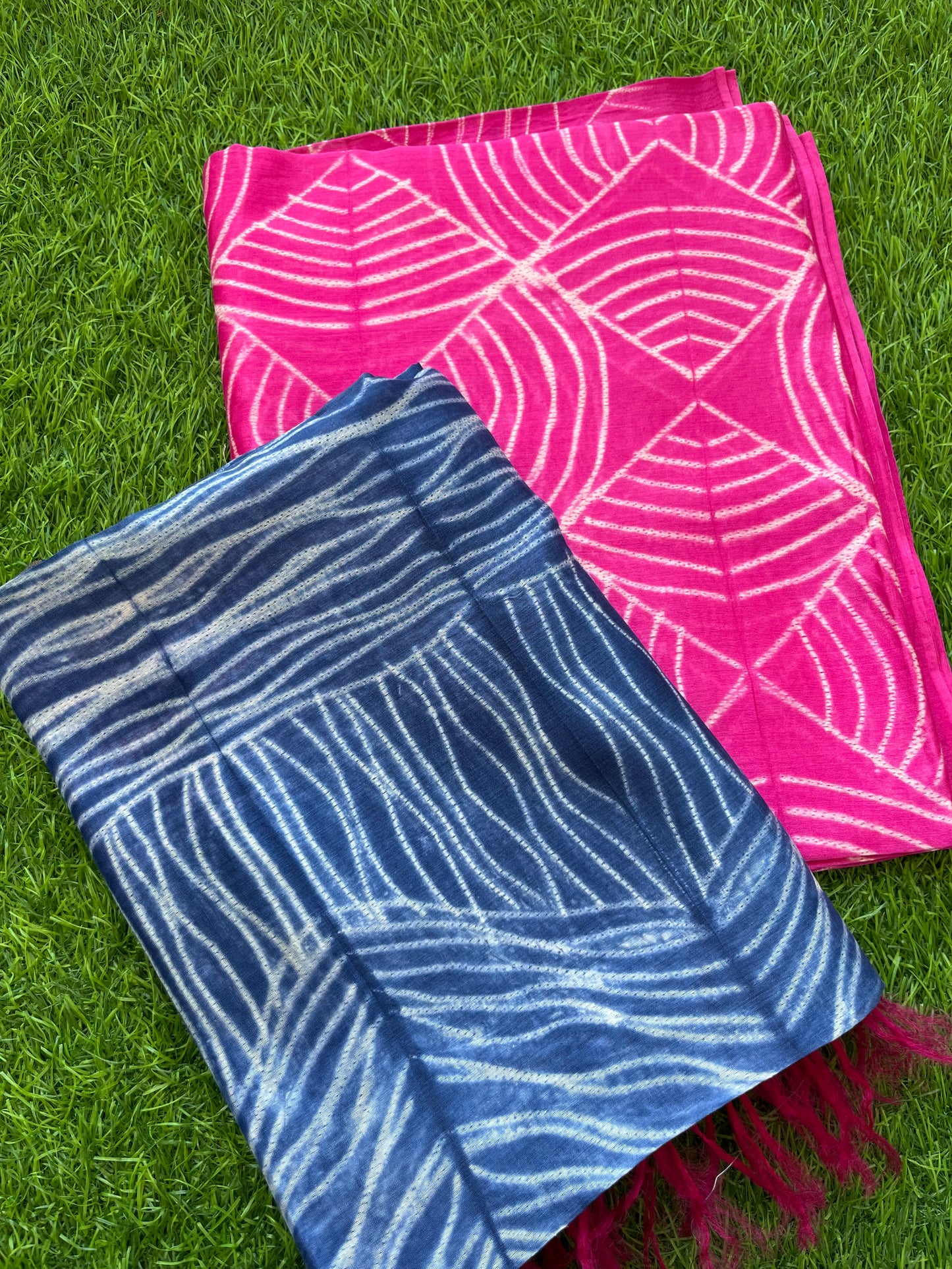 Shibori chanderi kurta dupatta