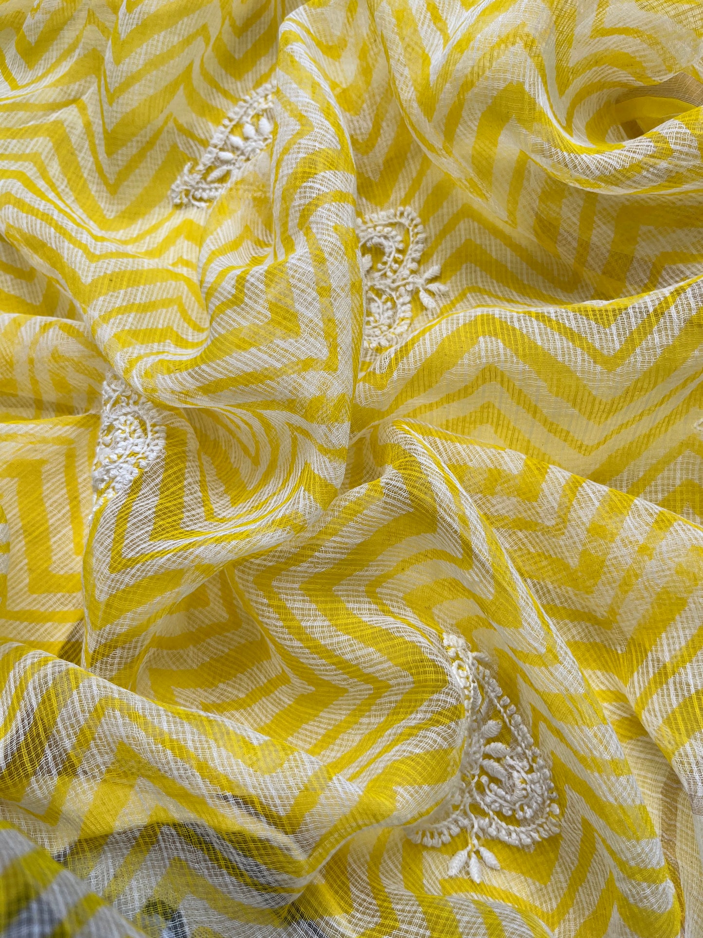 Kala cotton chikan kurta kota dupatta