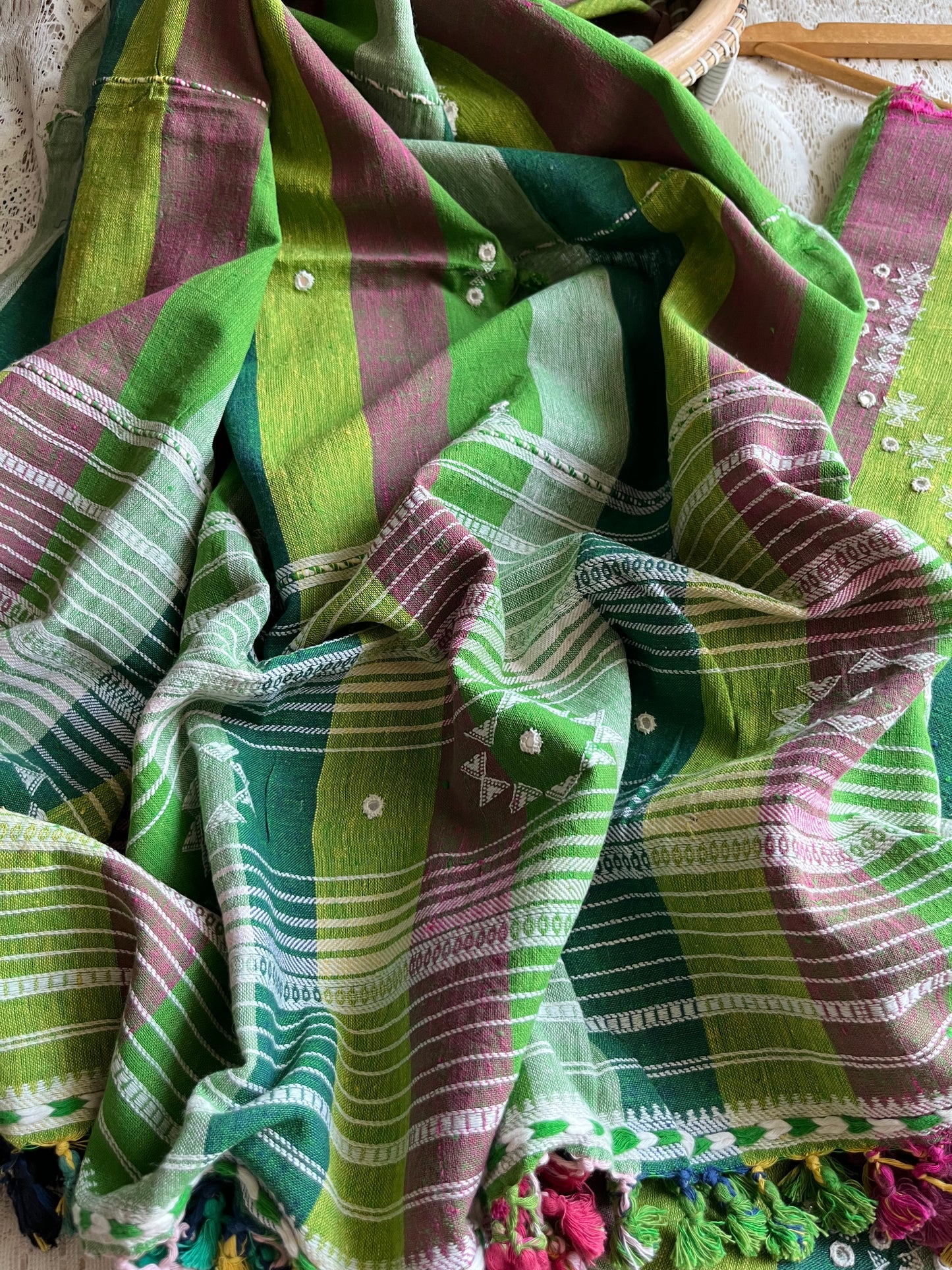 Handwoven organic kala Cotton kurta bottom stole