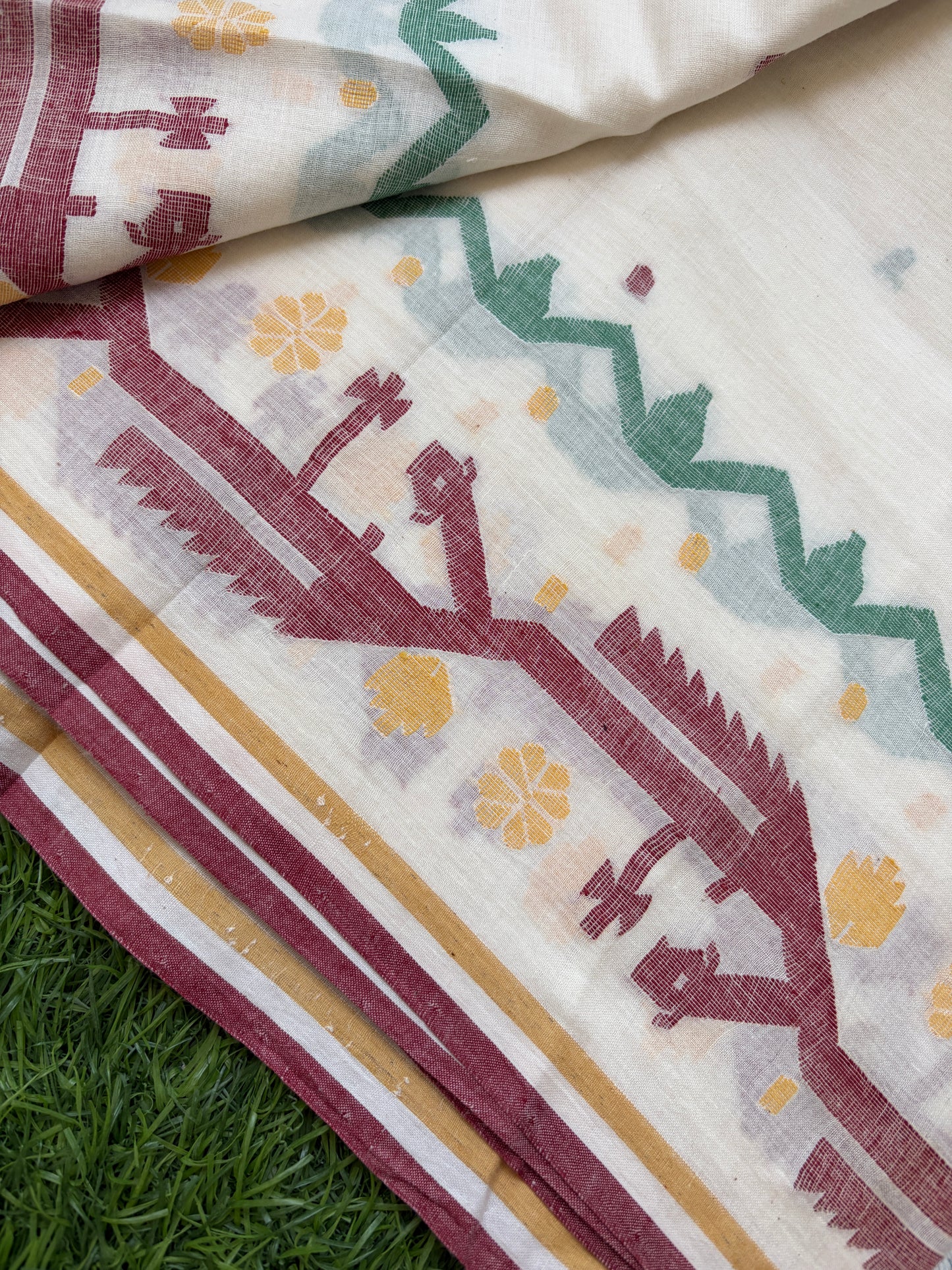 Jaamdani mul fabric