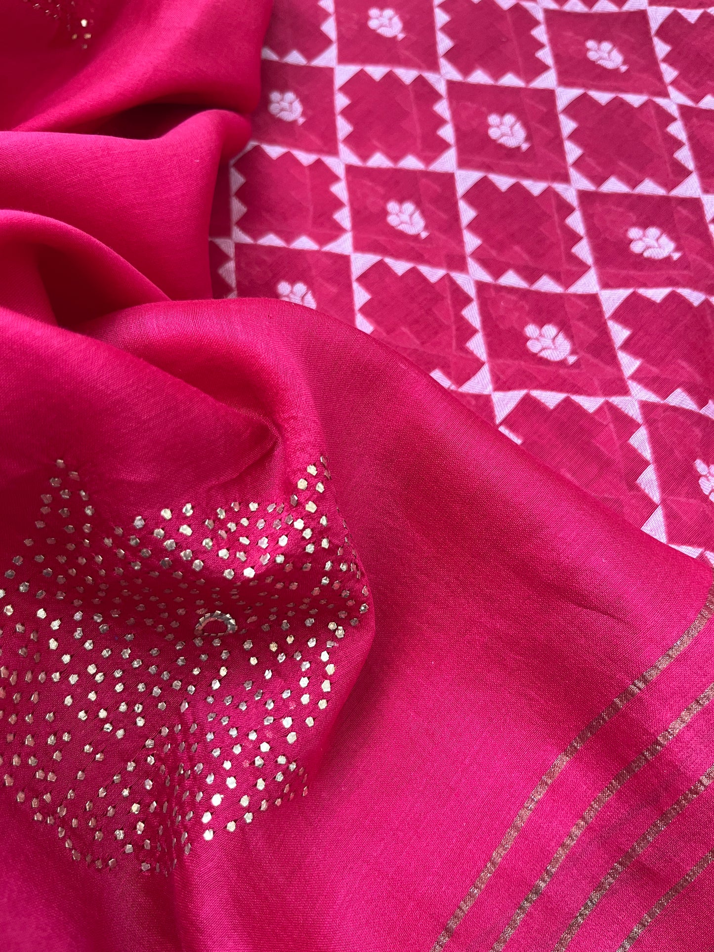 Jaamdani kurta mukaish dupatta