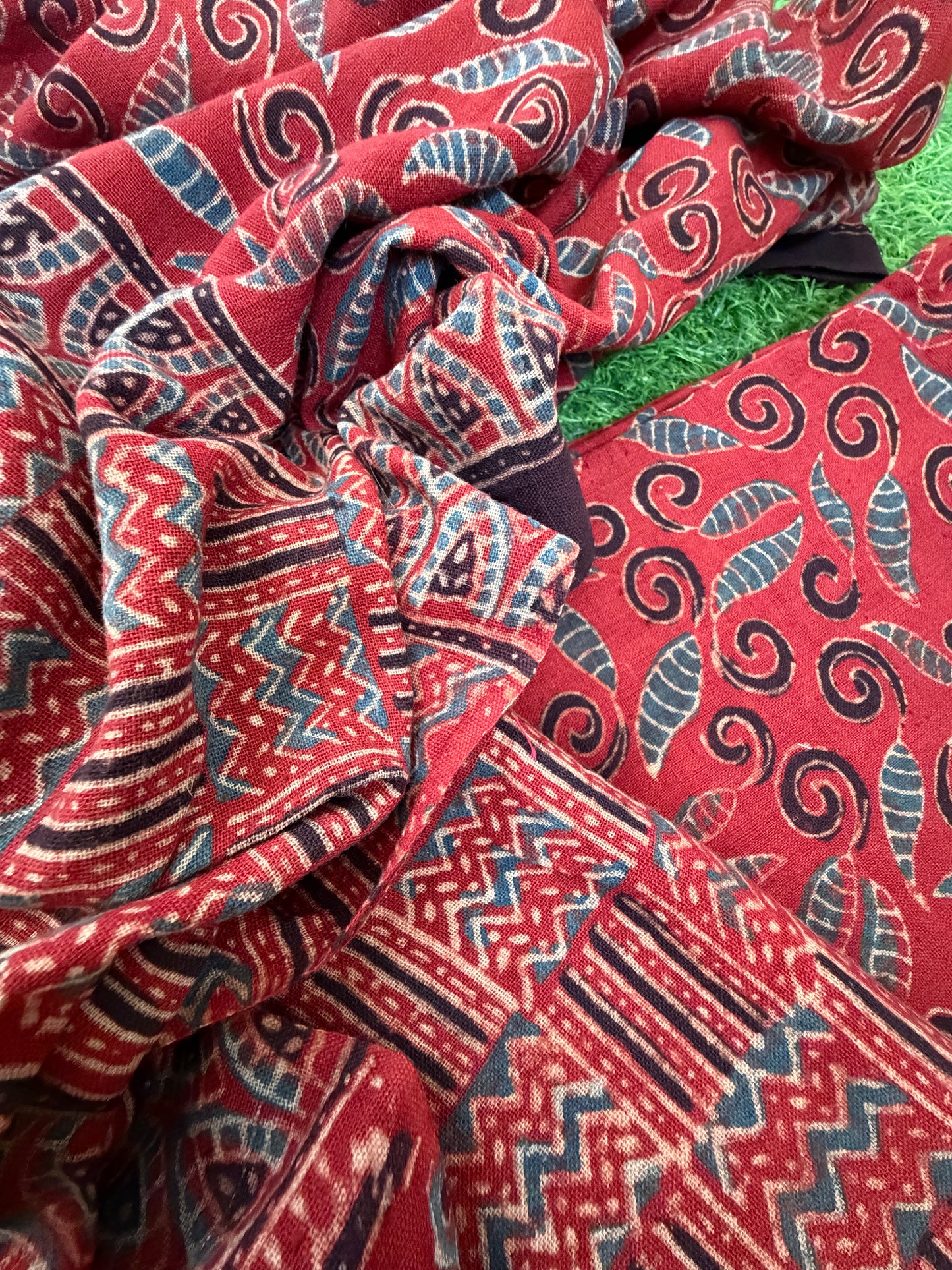 Kala Cotton Ajrakh Kurta bottom and dupatta