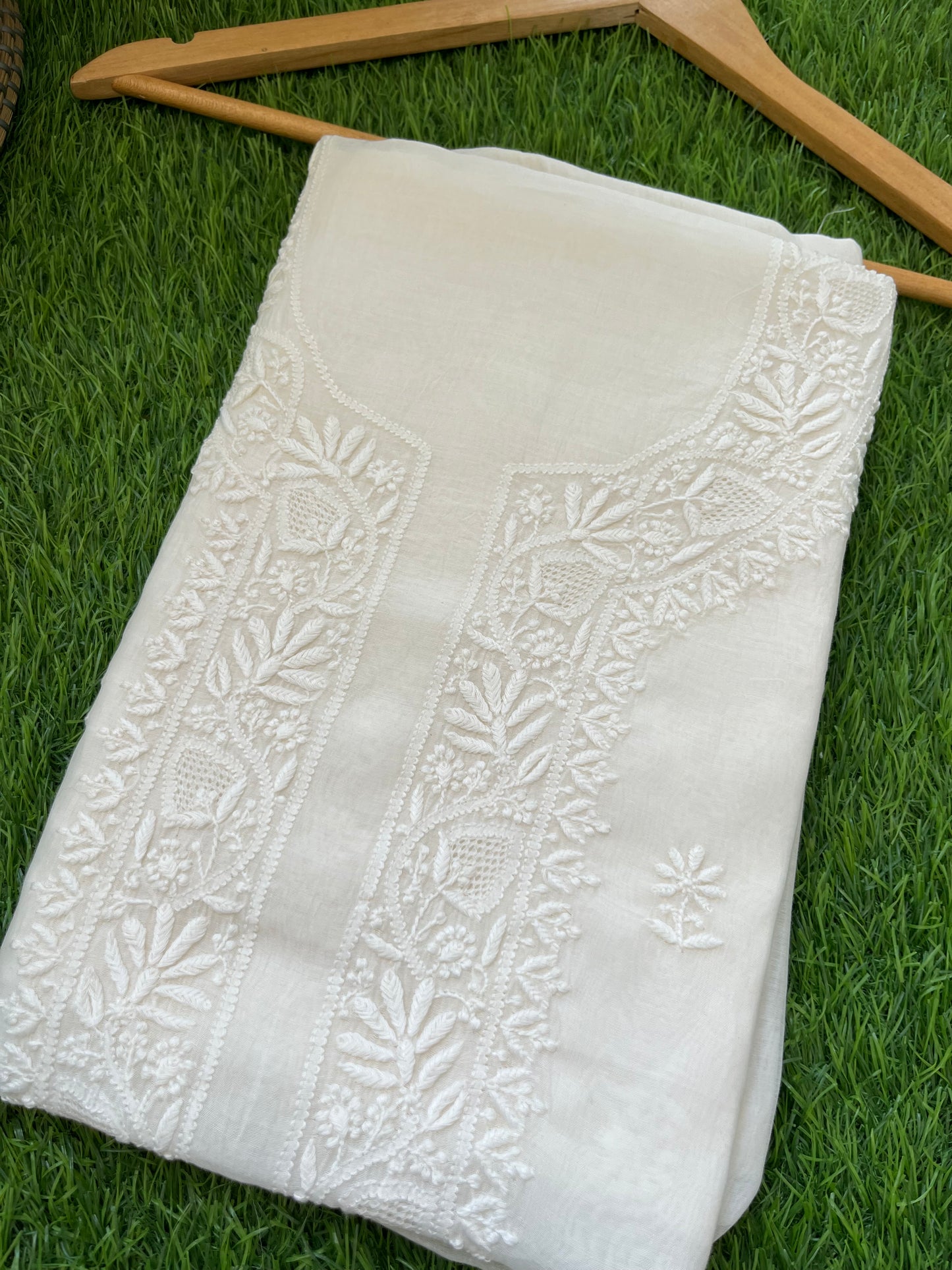 Chanderi chikankari kurta