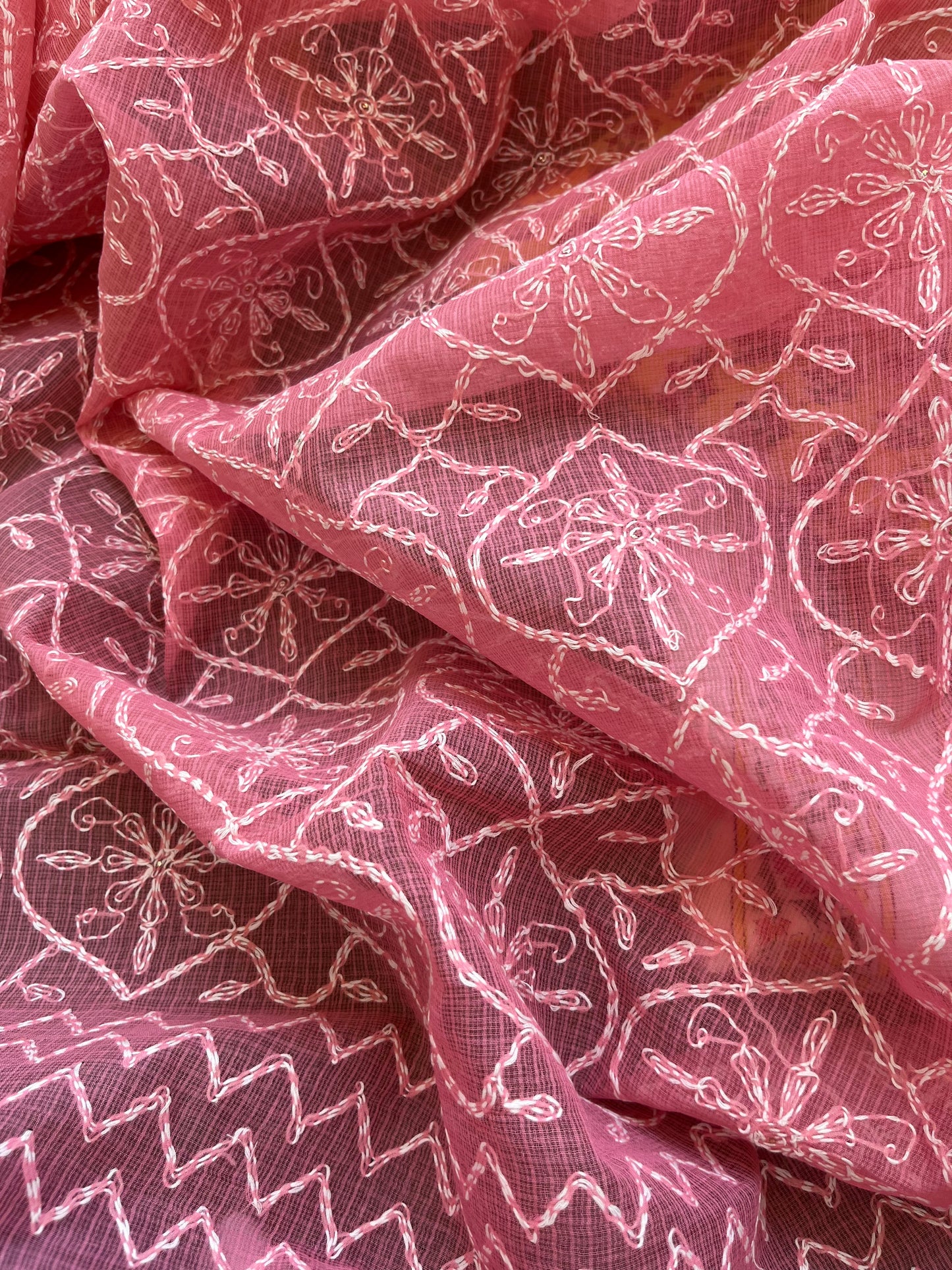 Chikankari Dupatta cotton Fabric