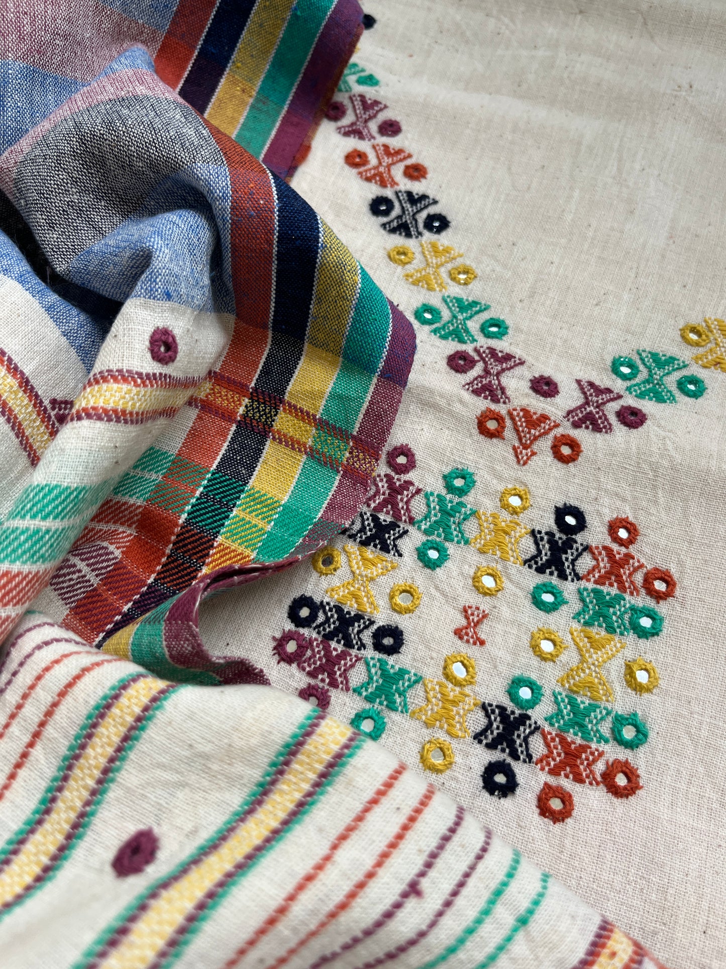 Handwoven organic kala Cotton kurta bottom dupatta