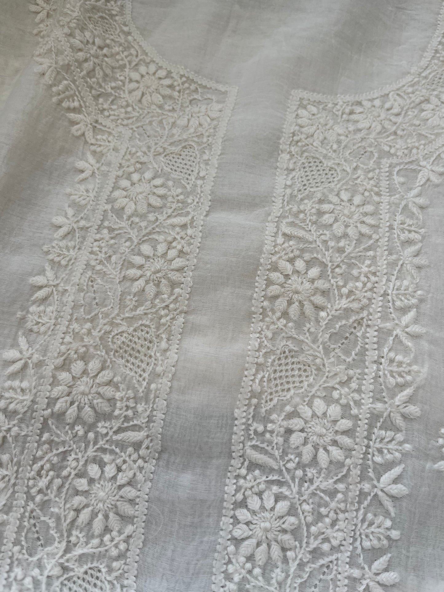 Chanderi chikankari kurta