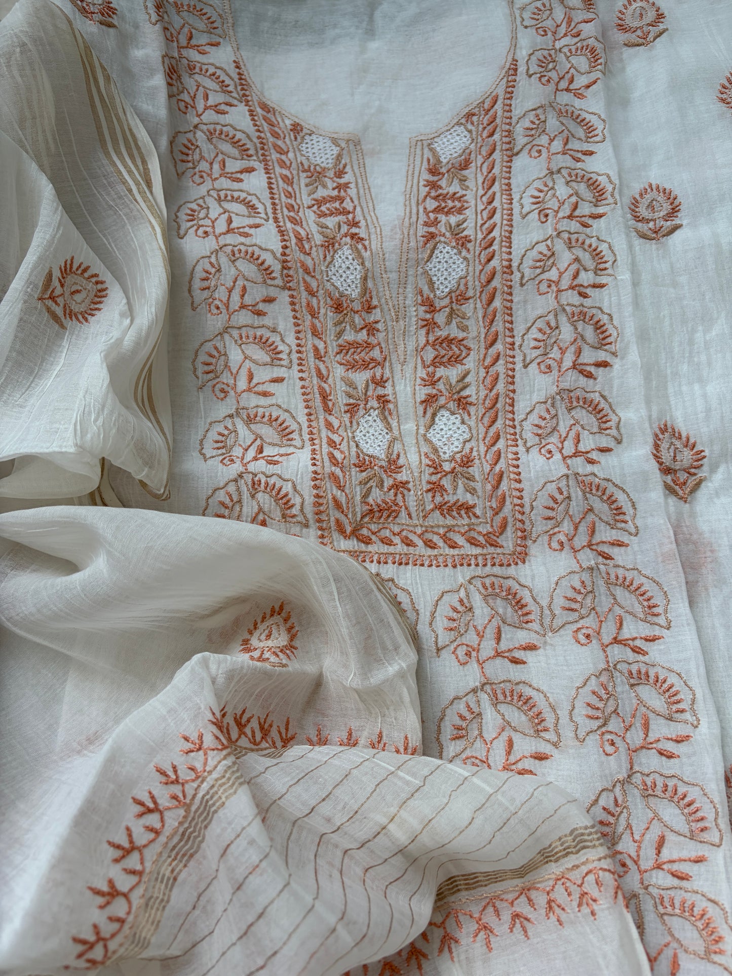 Chanderi Chikankari Kurta Dupatta