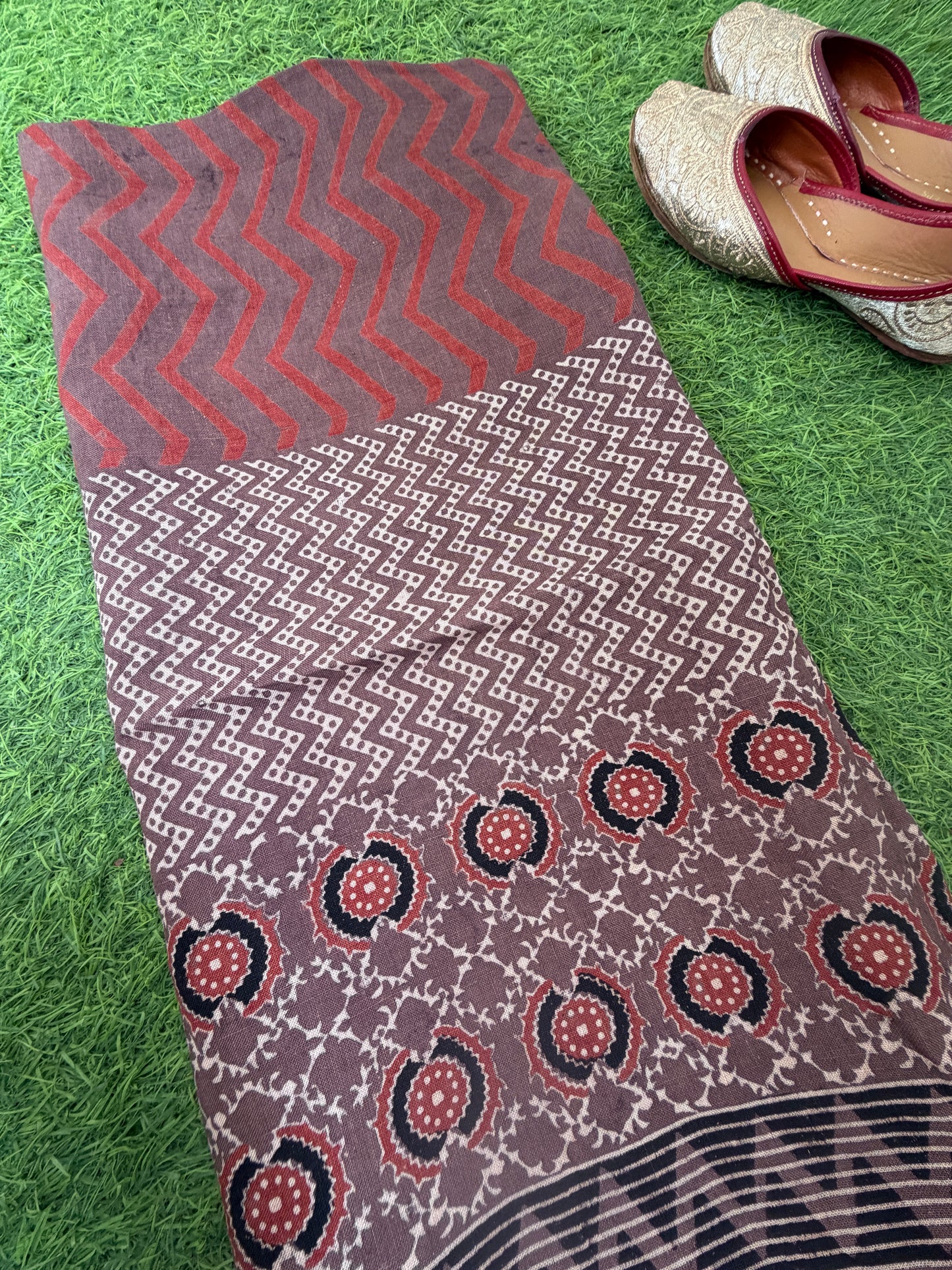 Linen Ajrakh Kurta and dupatta