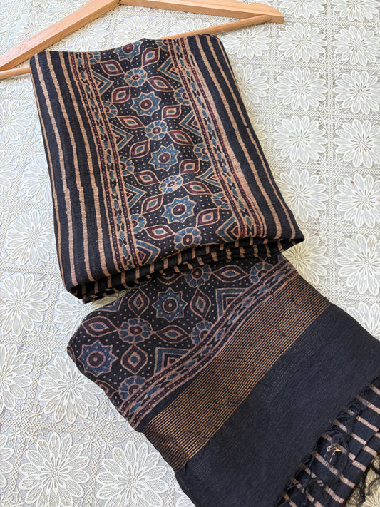 Linen Ajrakh Kurta and dupatta