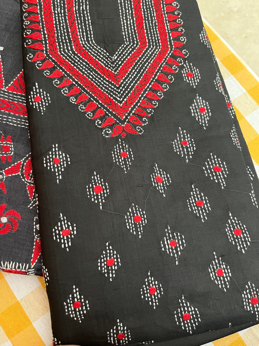 Silk Kantha kurta fabric